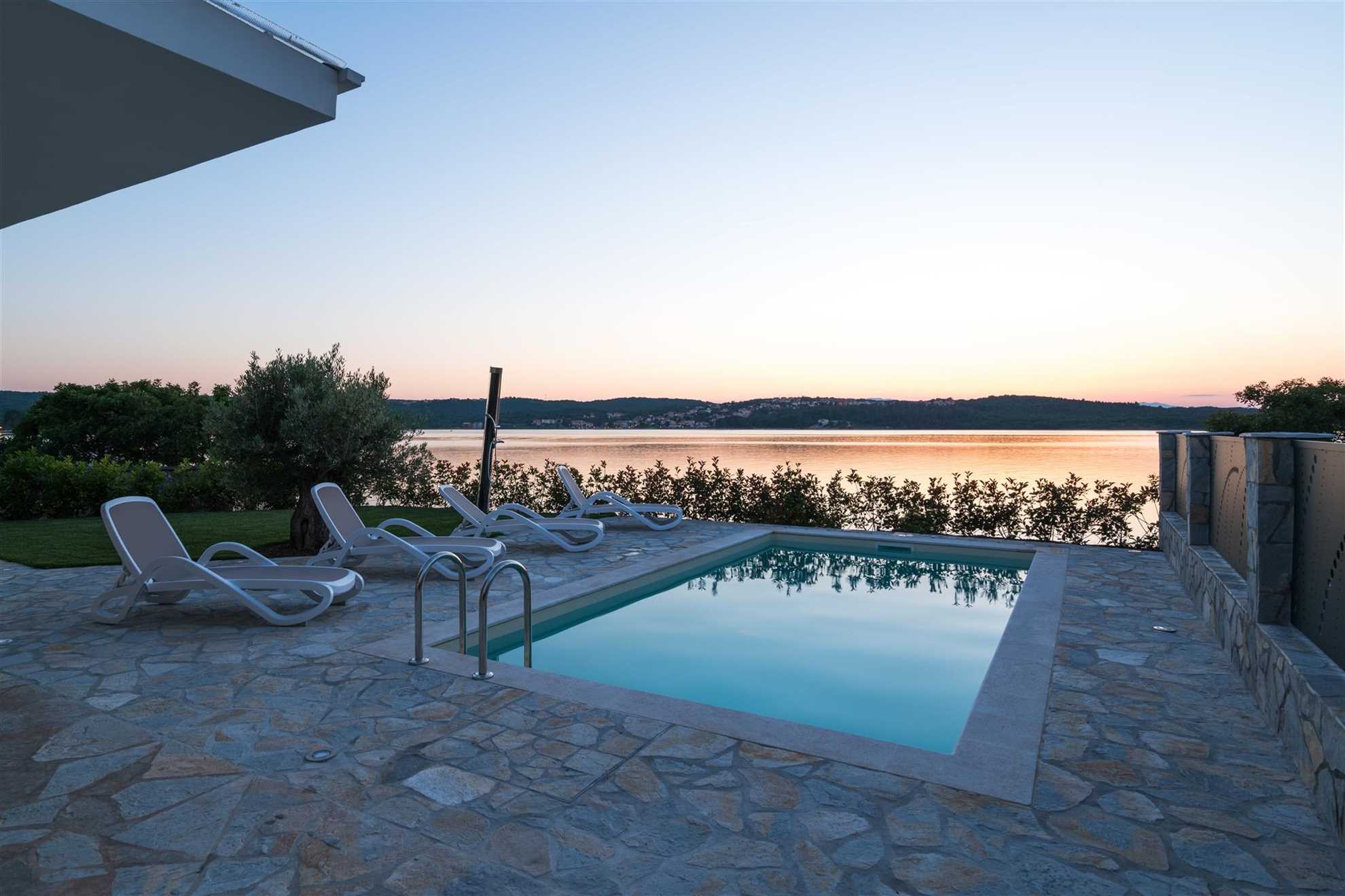 Seafront Villa Claudia with a panoramic Seaview and a swimming pool