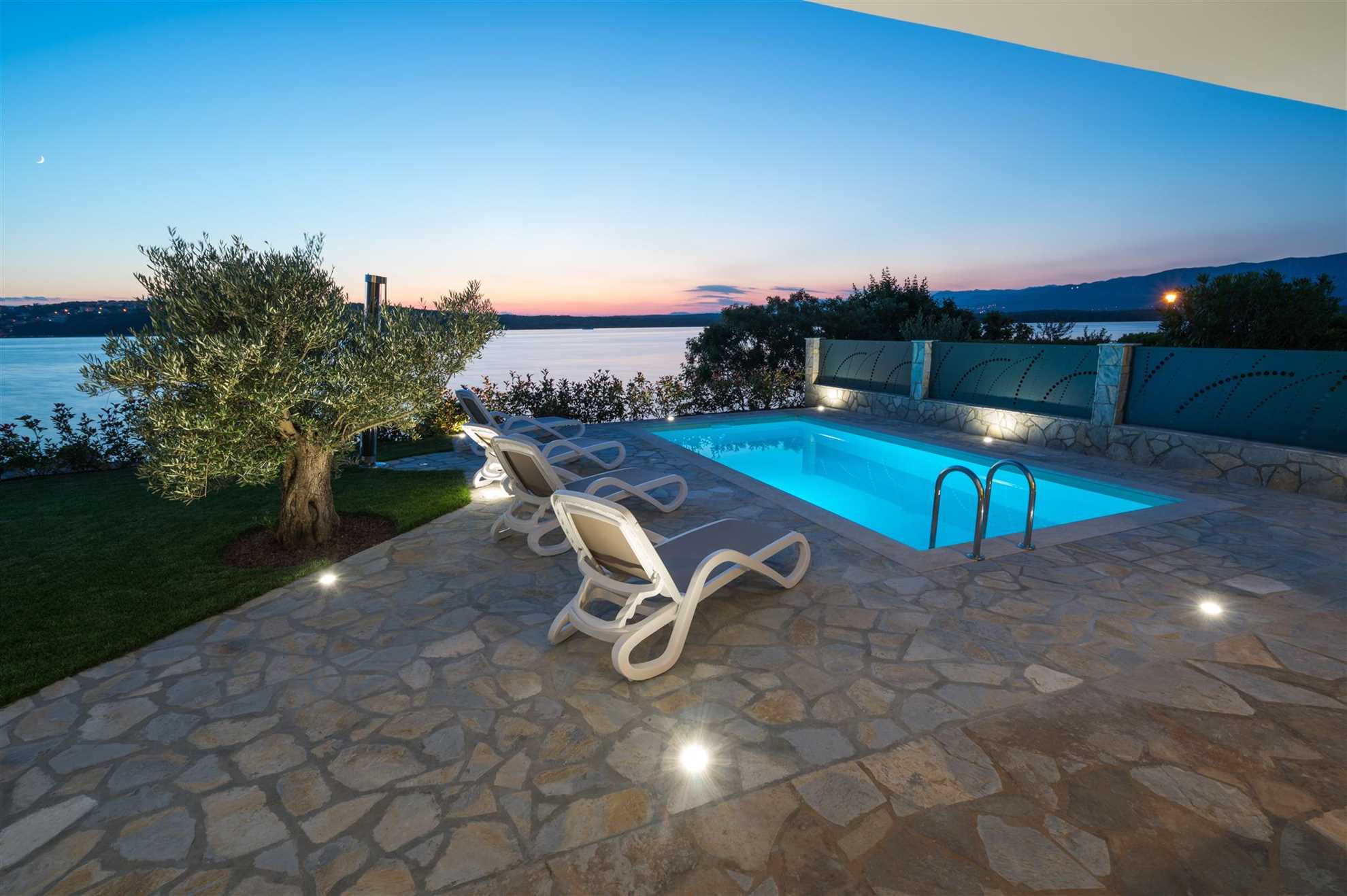 Seafront Villa Claudia with a panoramic Seaview and a swimming pool