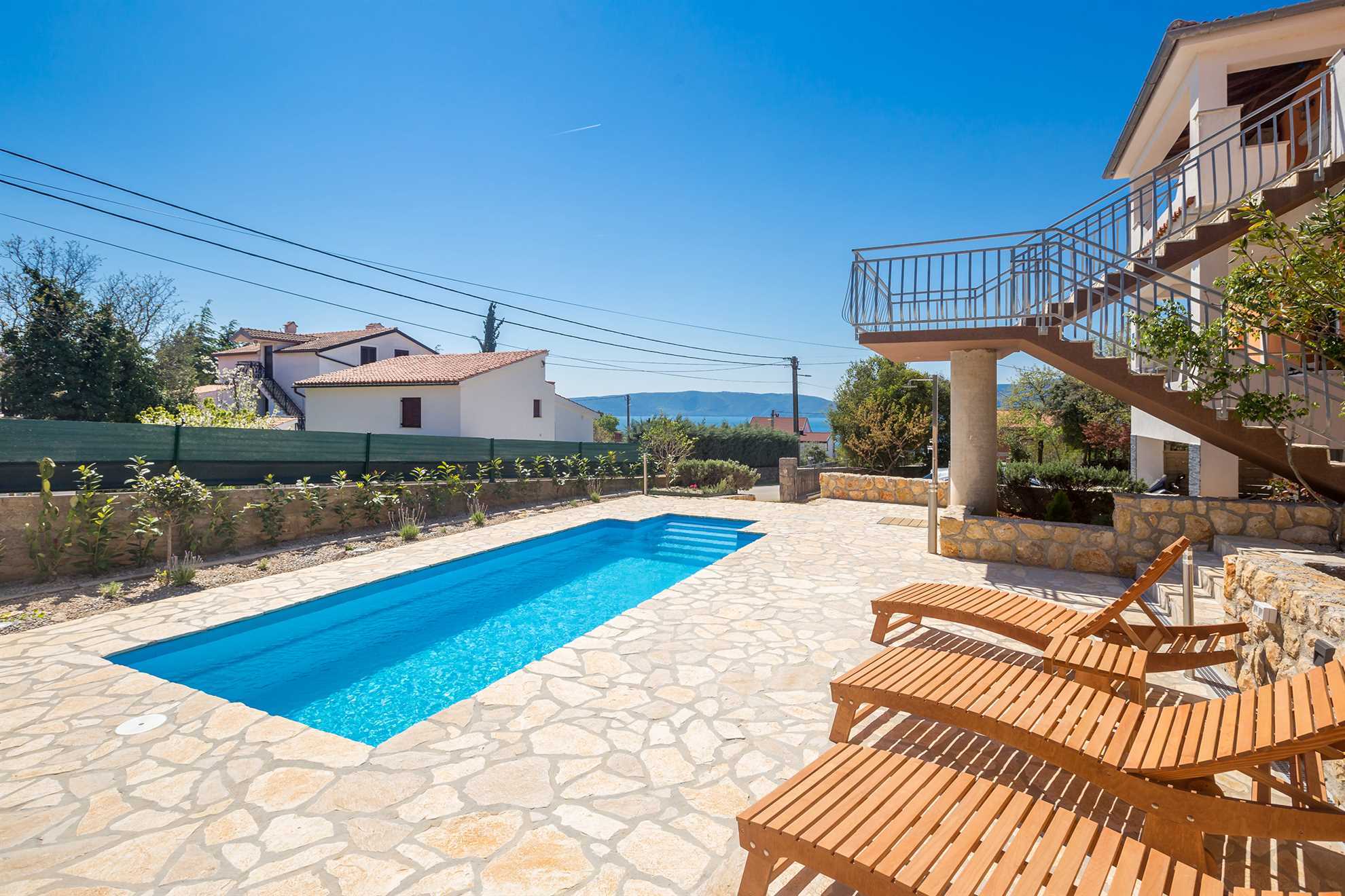 Apartment JENNY 1 with pool and sea view