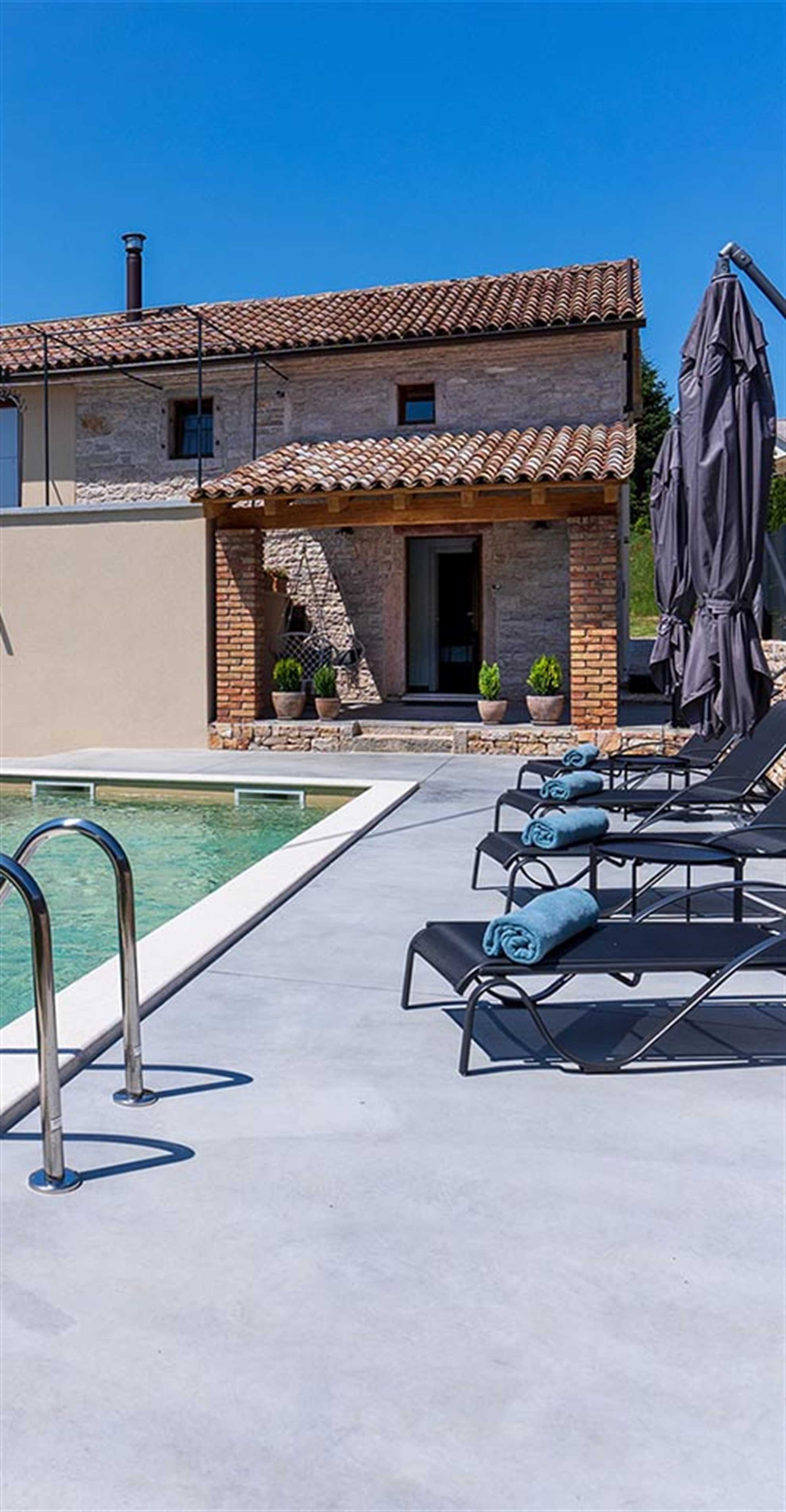 A small family villa in Pazin with a swimming pool