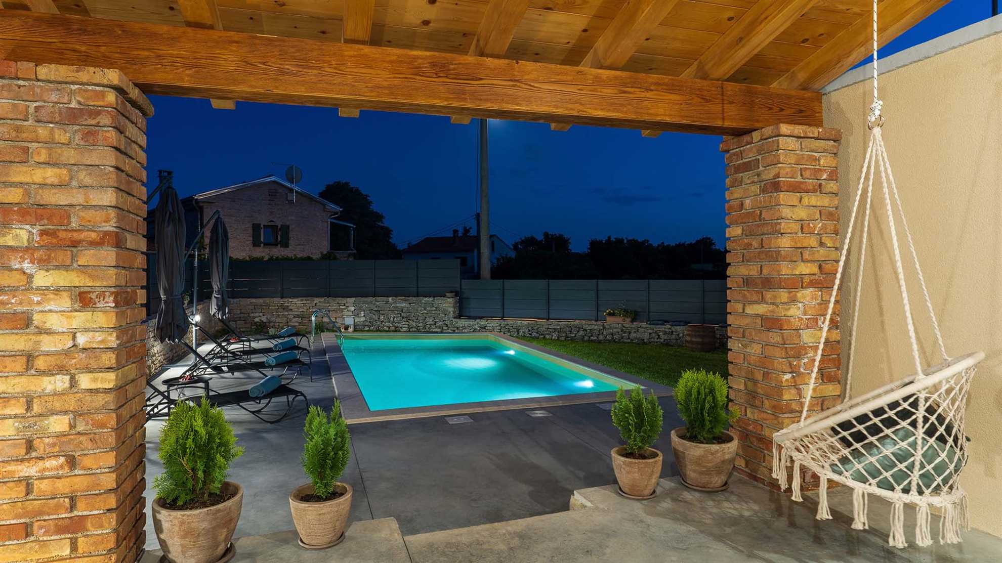 A small family villa in Pazin with a swimming pool