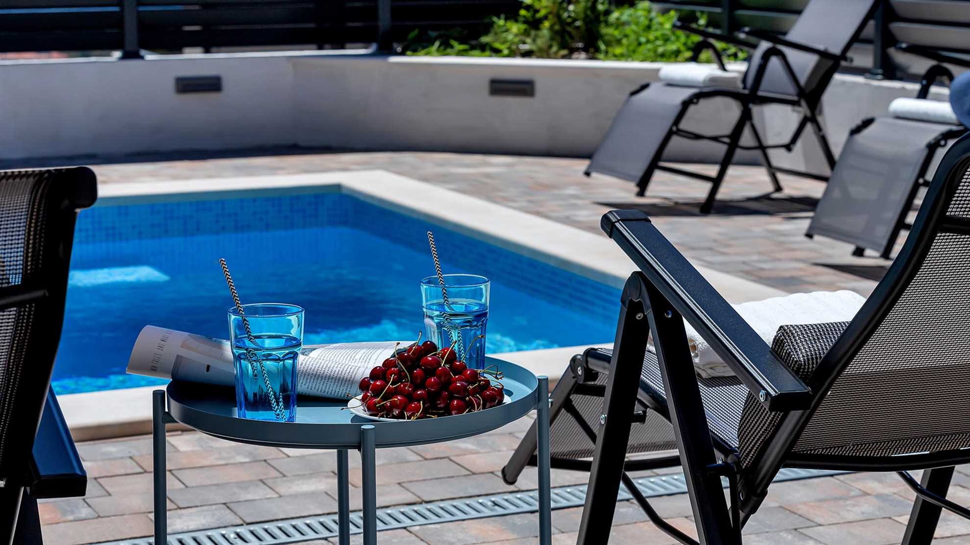 Poolside villa in Makarska with stunning sea view