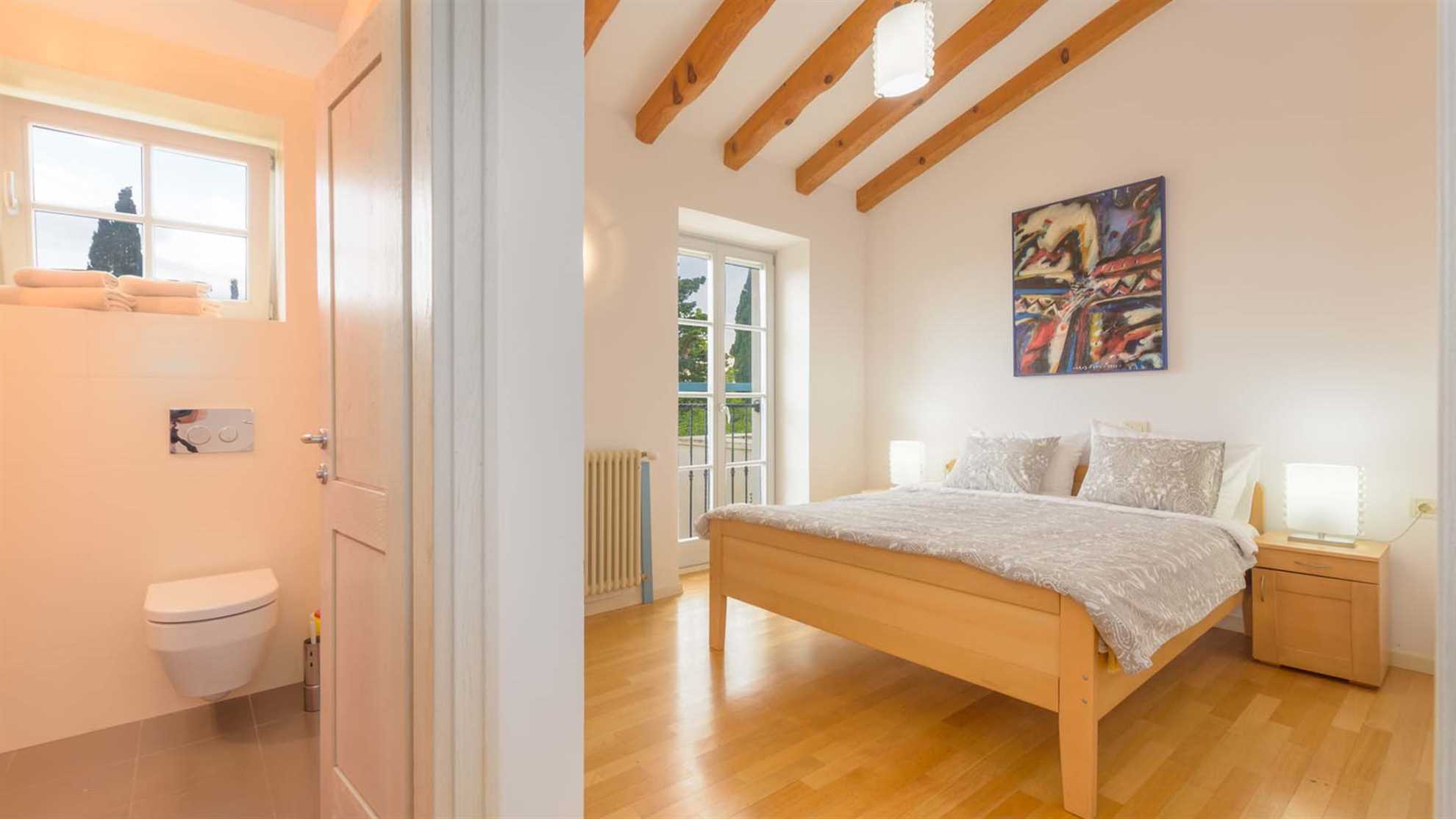 A traditional, stone villa in Marčana with a pool and children's playground
