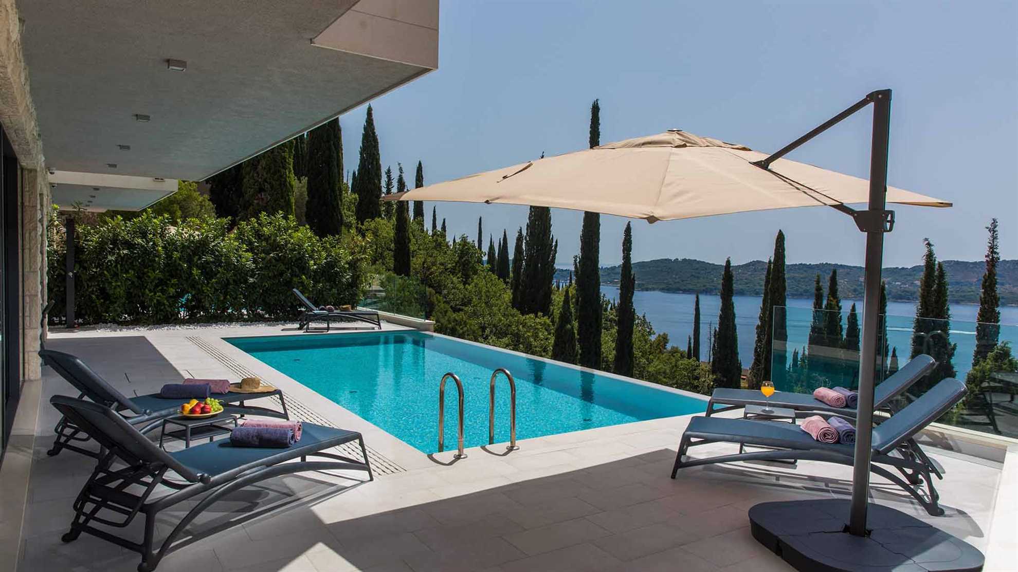 A modern mansion with a fantastic sea view