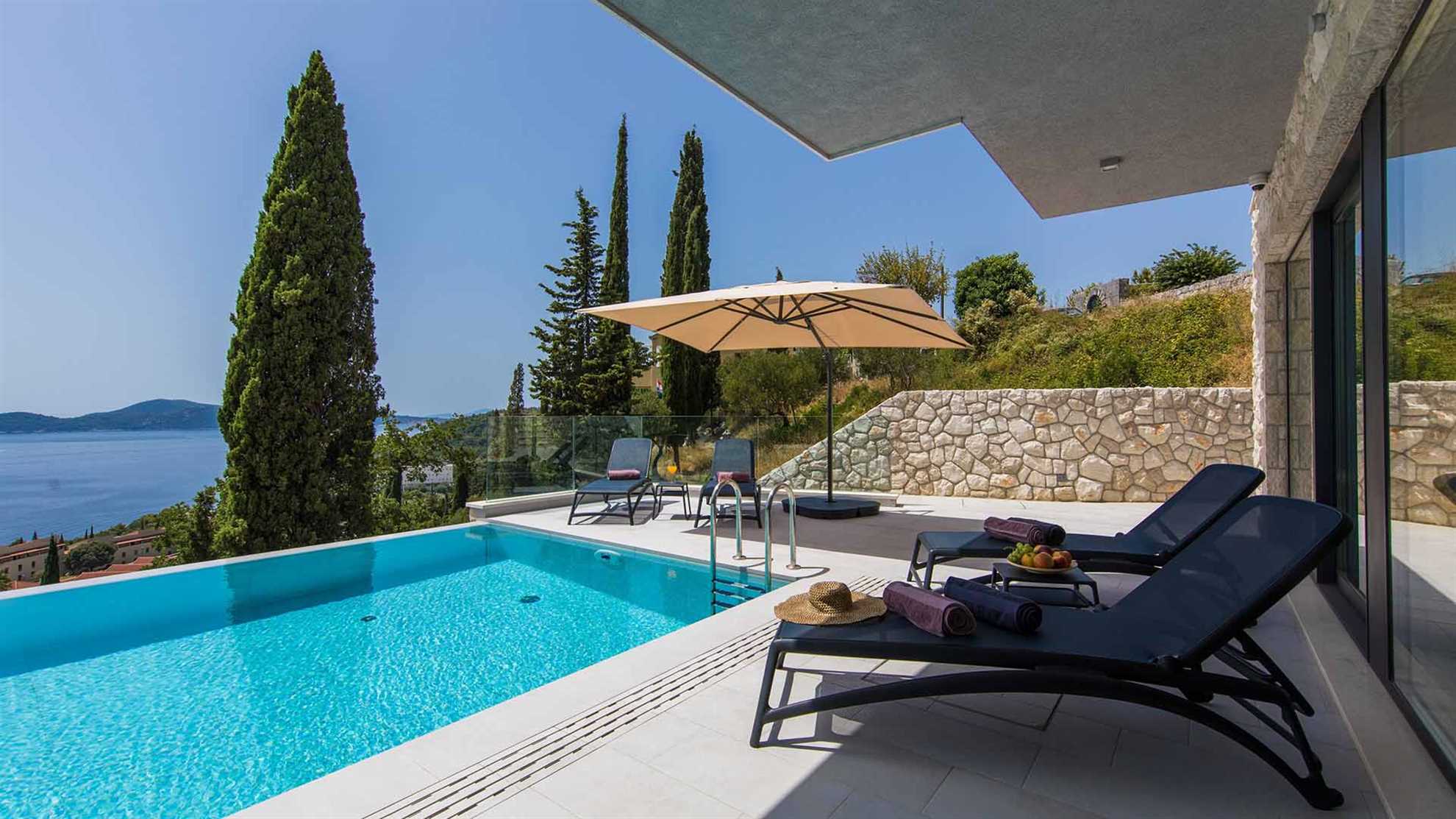 A modern mansion with a fantastic sea view