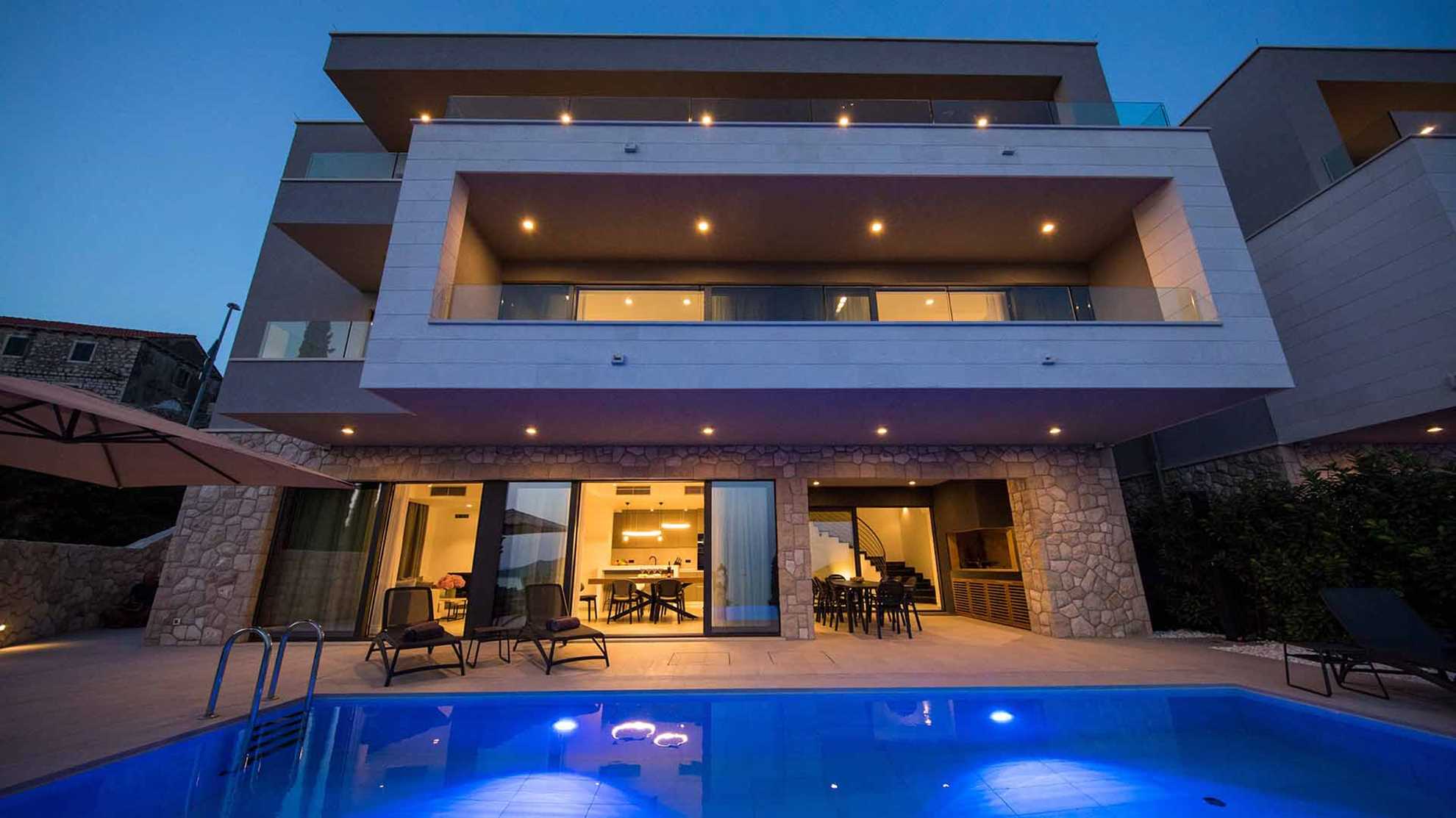 A modern mansion with a fantastic sea view