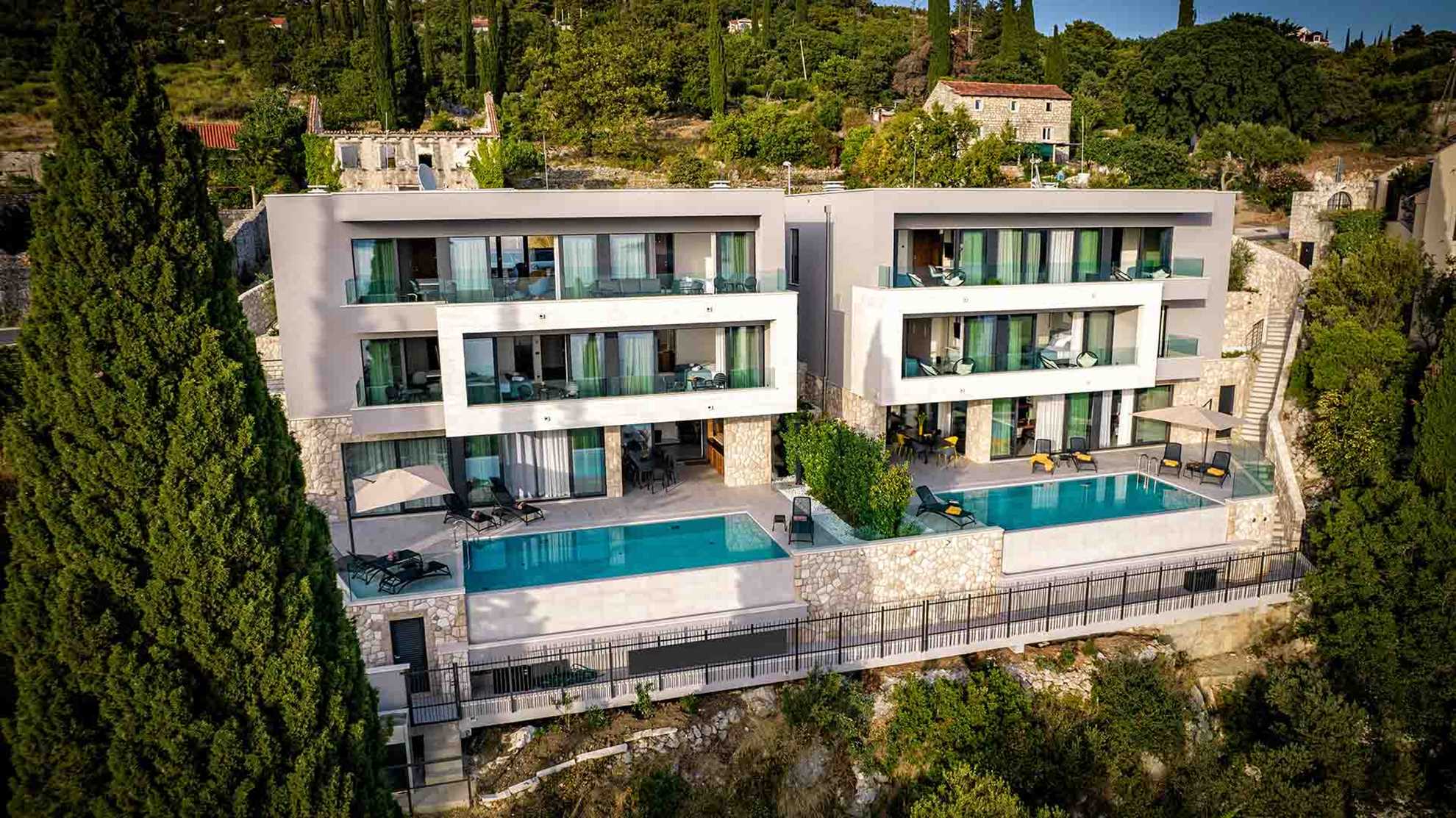 A modern mansion with a fantastic sea view
