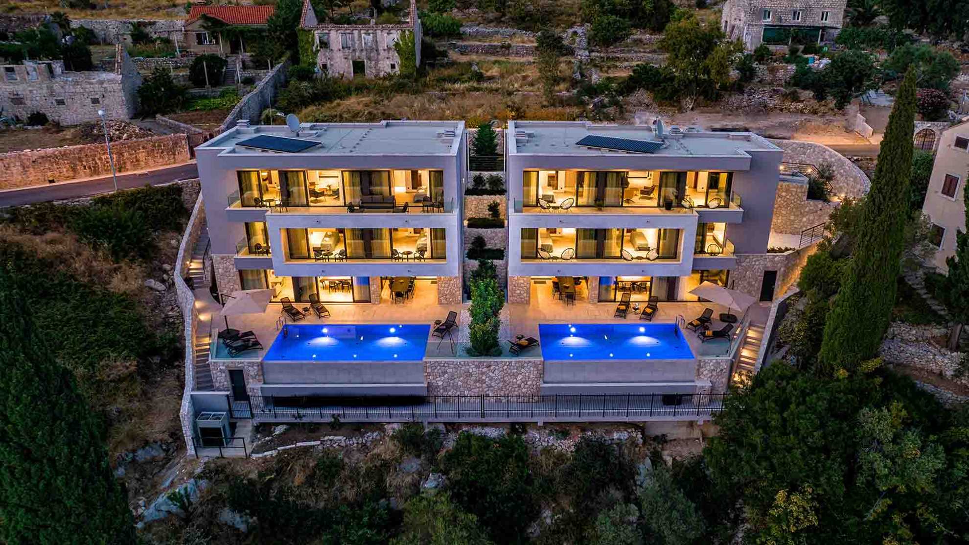 A modern mansion with a fantastic sea view