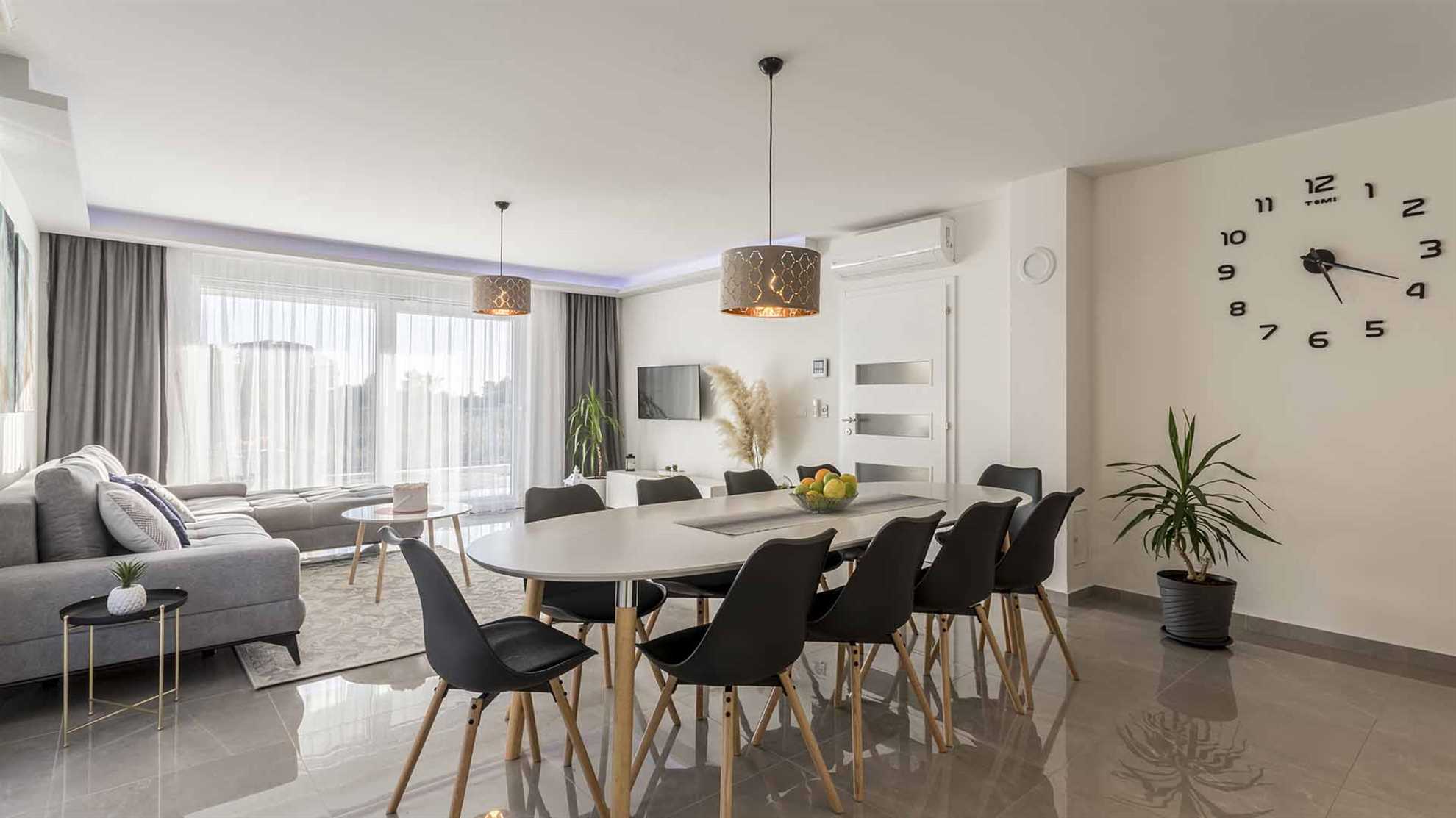 A modern villa in Podstrana with a pool