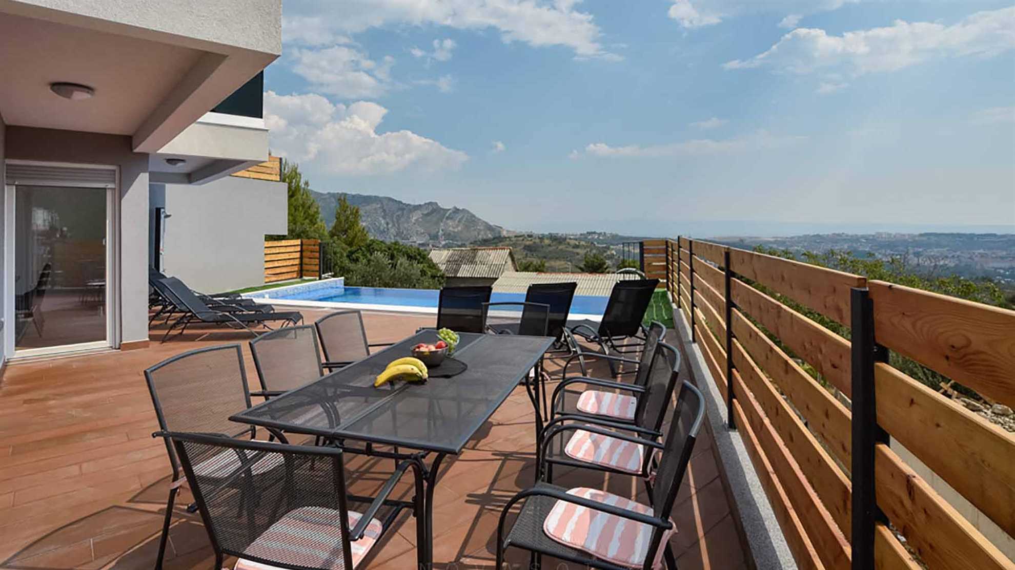 A modern poolside villa on Klis, Split with a swimming pool