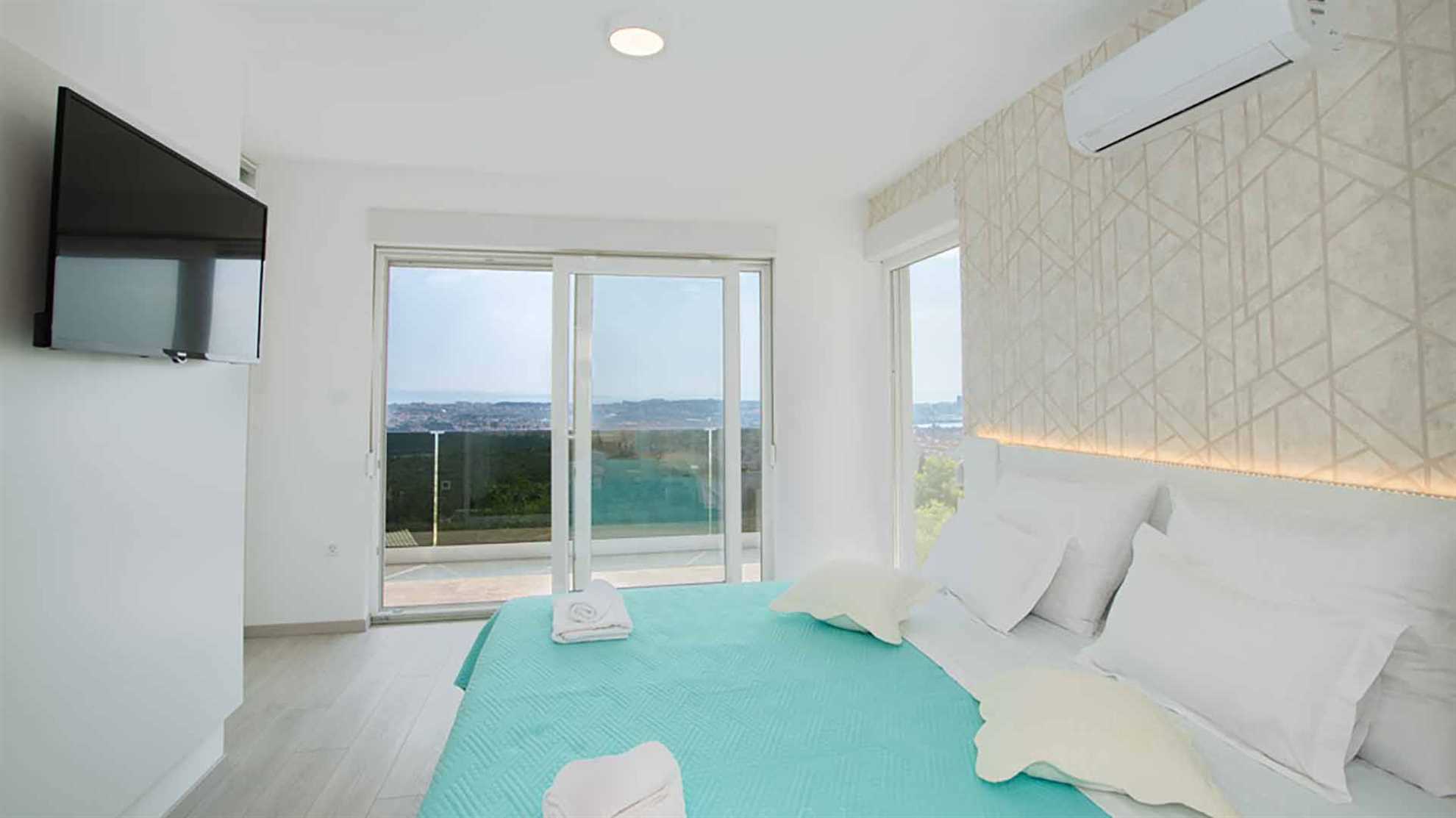 A modern poolside villa on Klis, Split with a swimming pool
