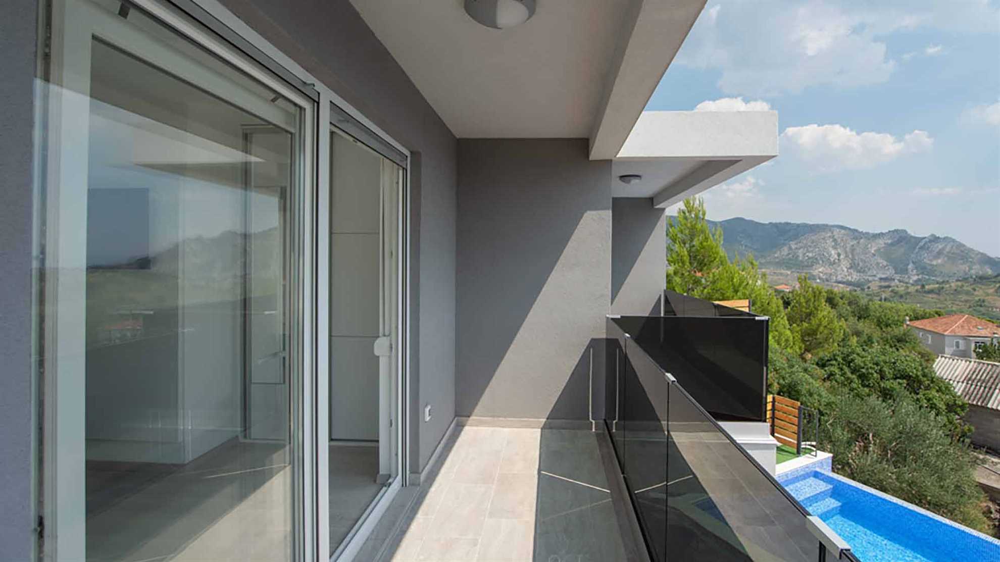 A modern poolside villa on Klis, Split with a swimming pool