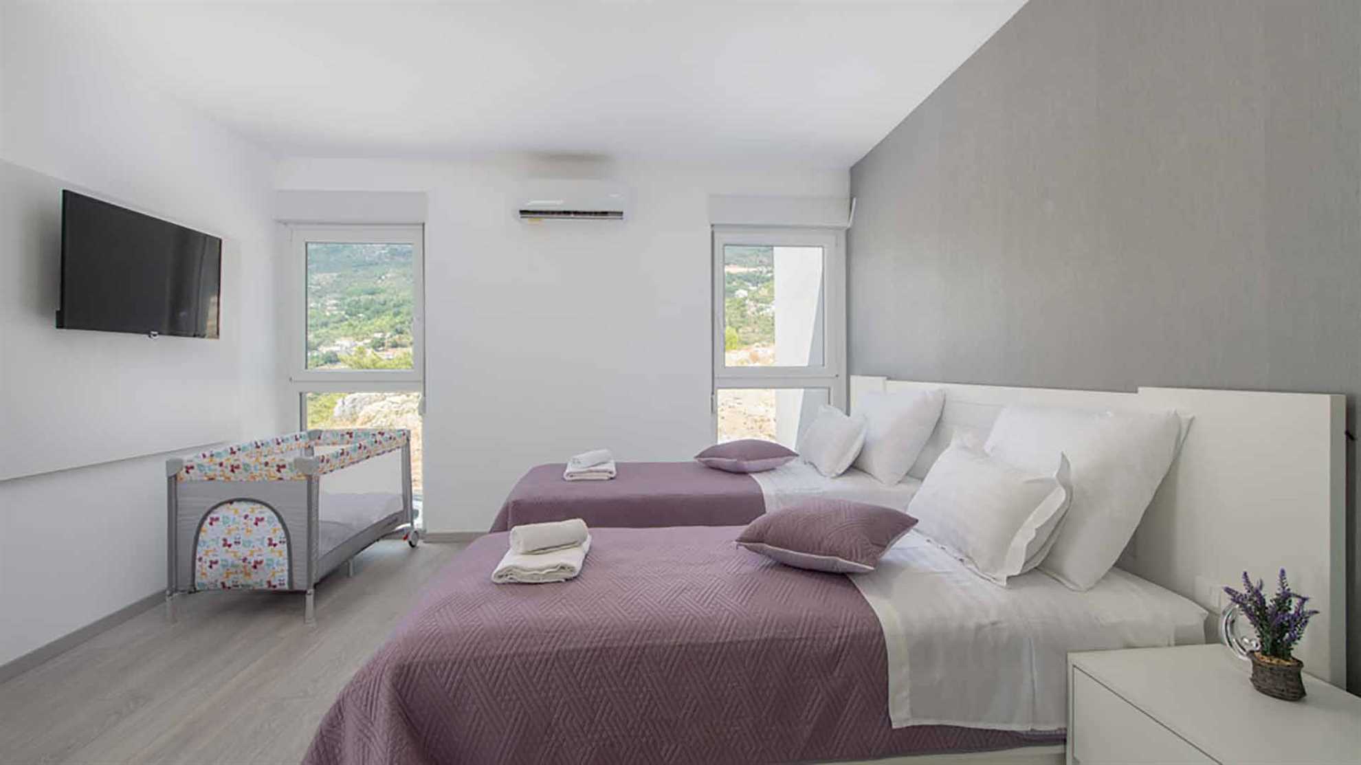 A modern poolside villa on Klis, Split with a swimming pool