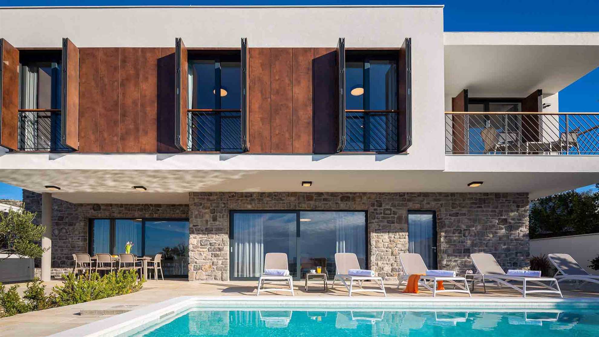 Luxury beachfront villa with swimming pool