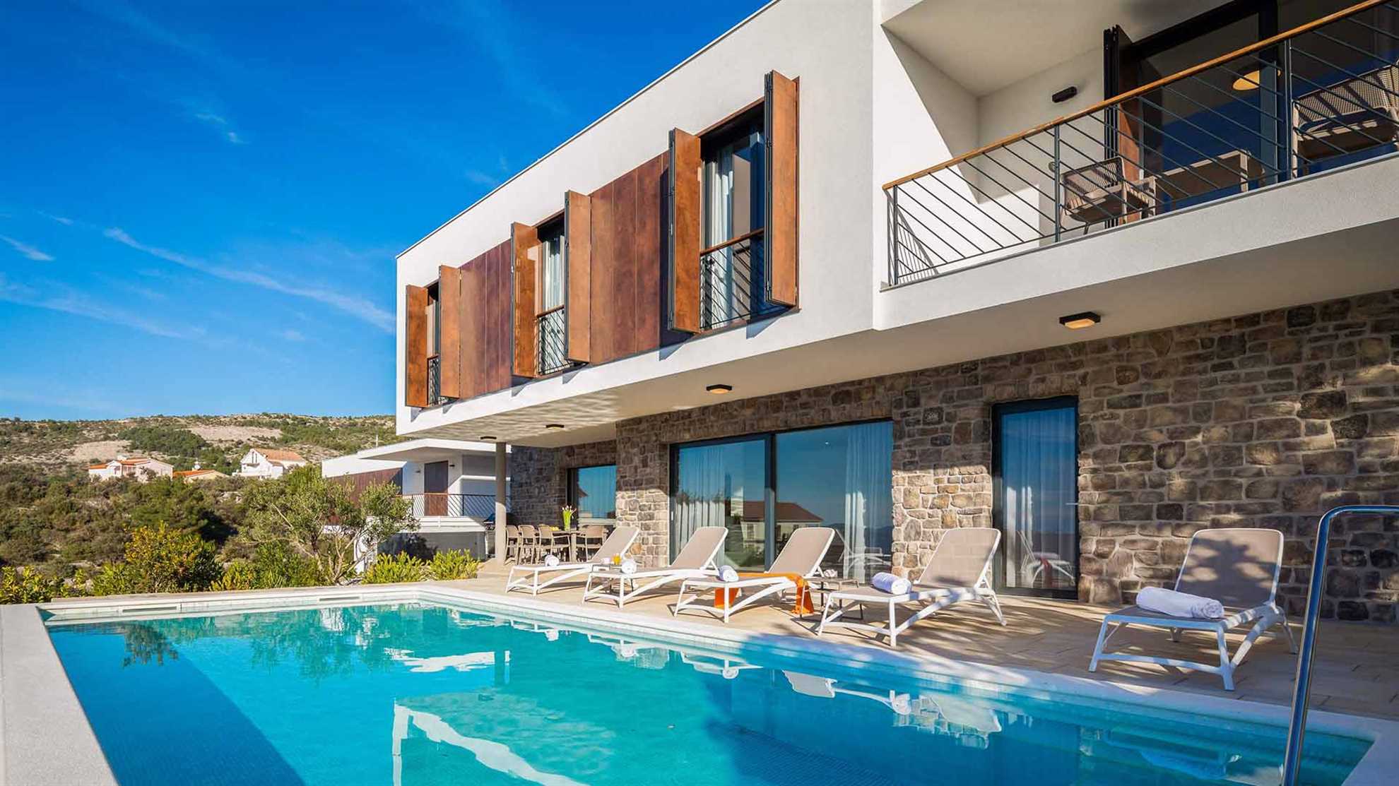 Luxury beachfront villa with swimming pool