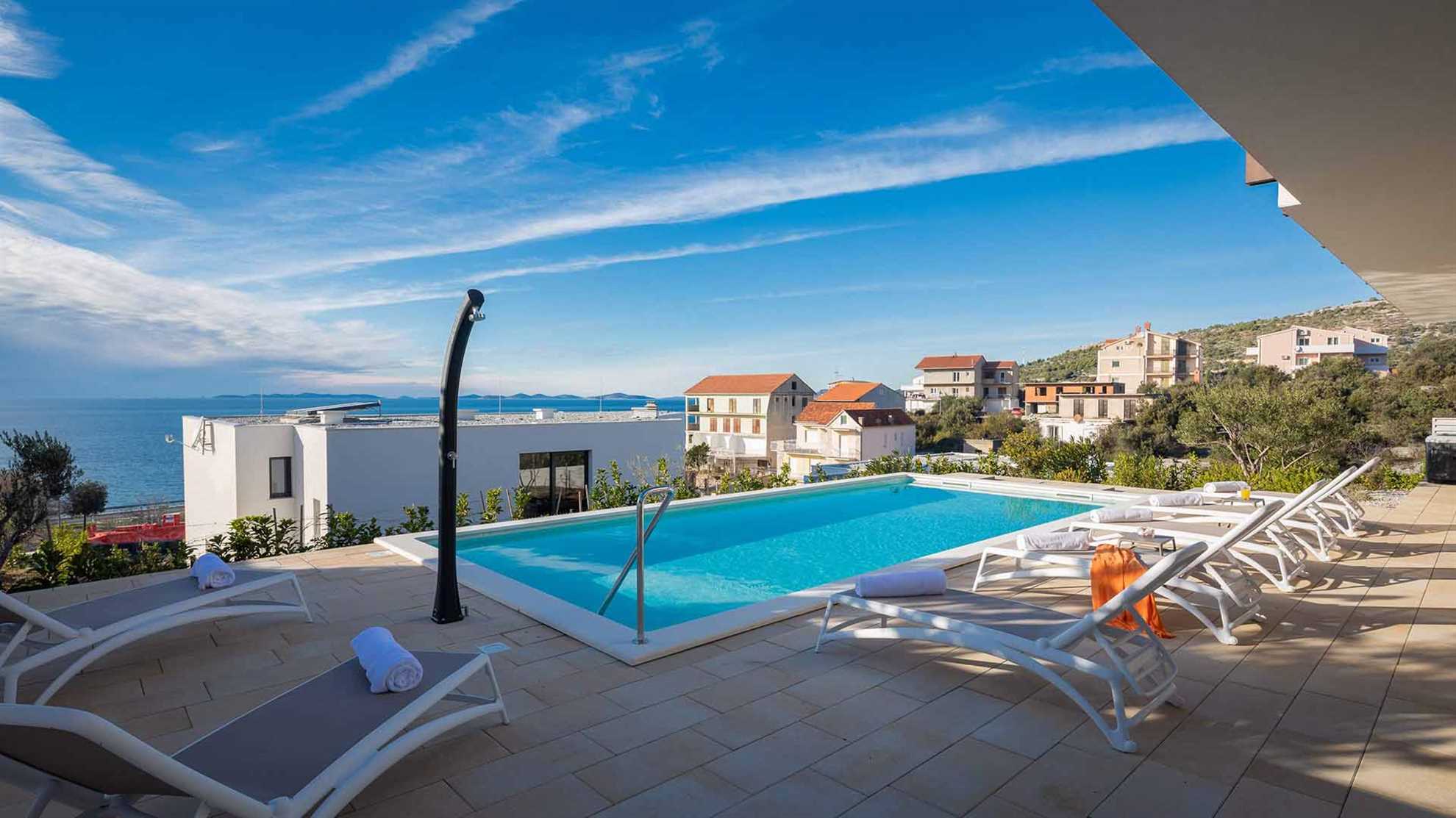 Luxury beachfront villa with swimming pool