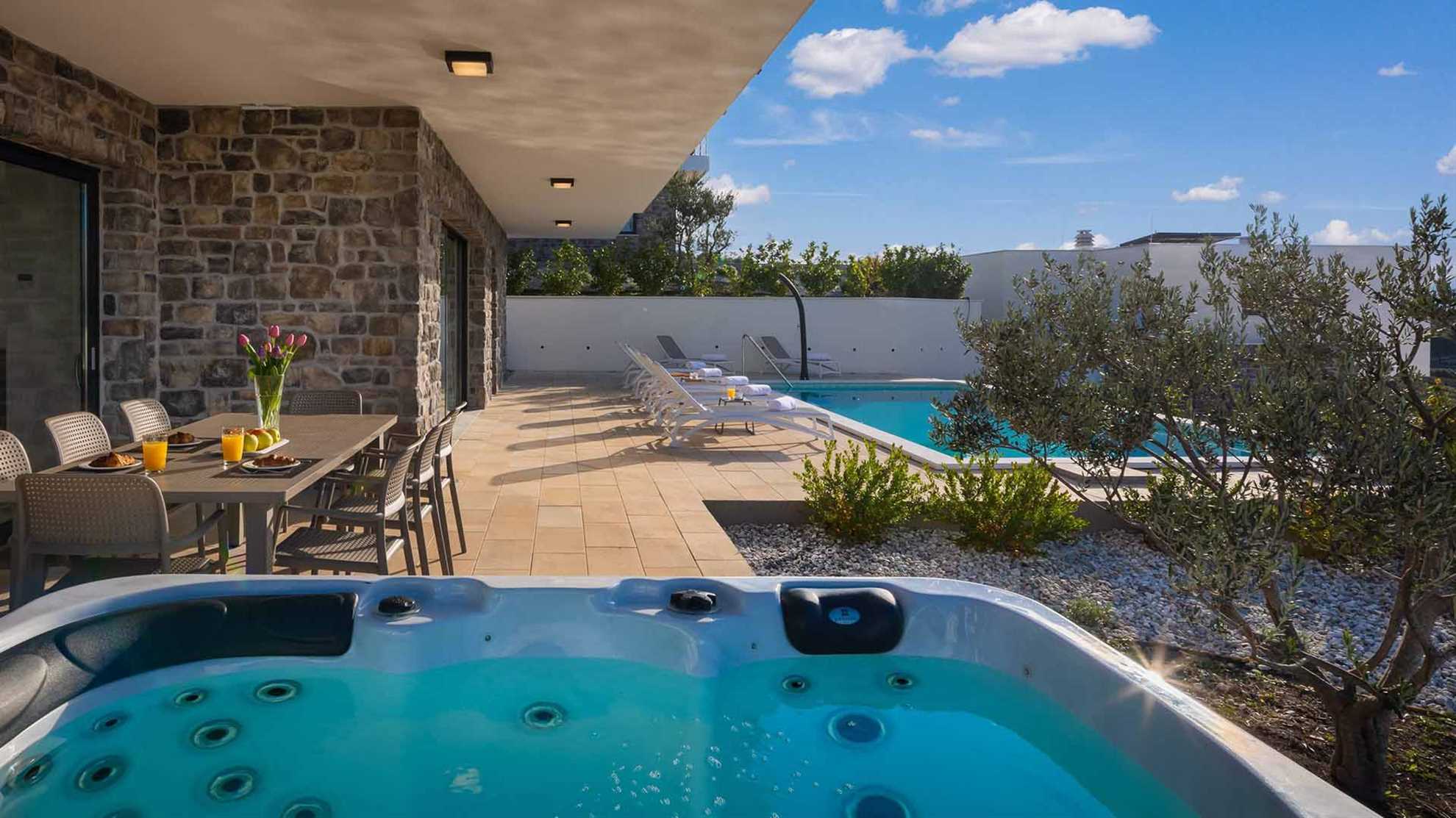 Luxury beachfront villa with swimming pool