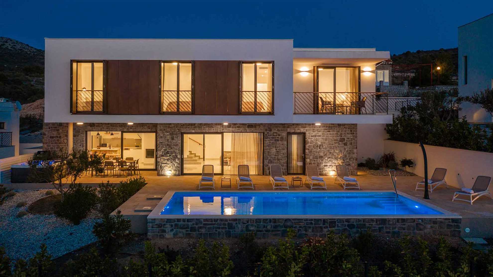 Luxury beachfront villa with swimming pool