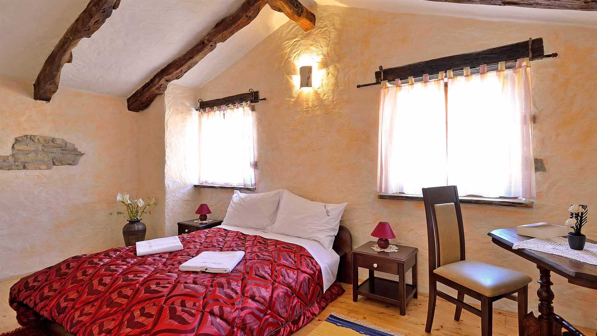 Estate with four stone villas and swimming pool