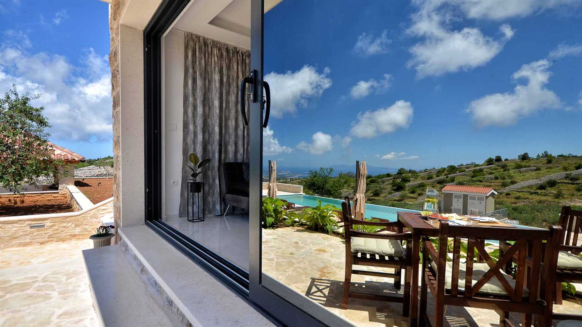 A traditional stone villa on Hvar with  pool