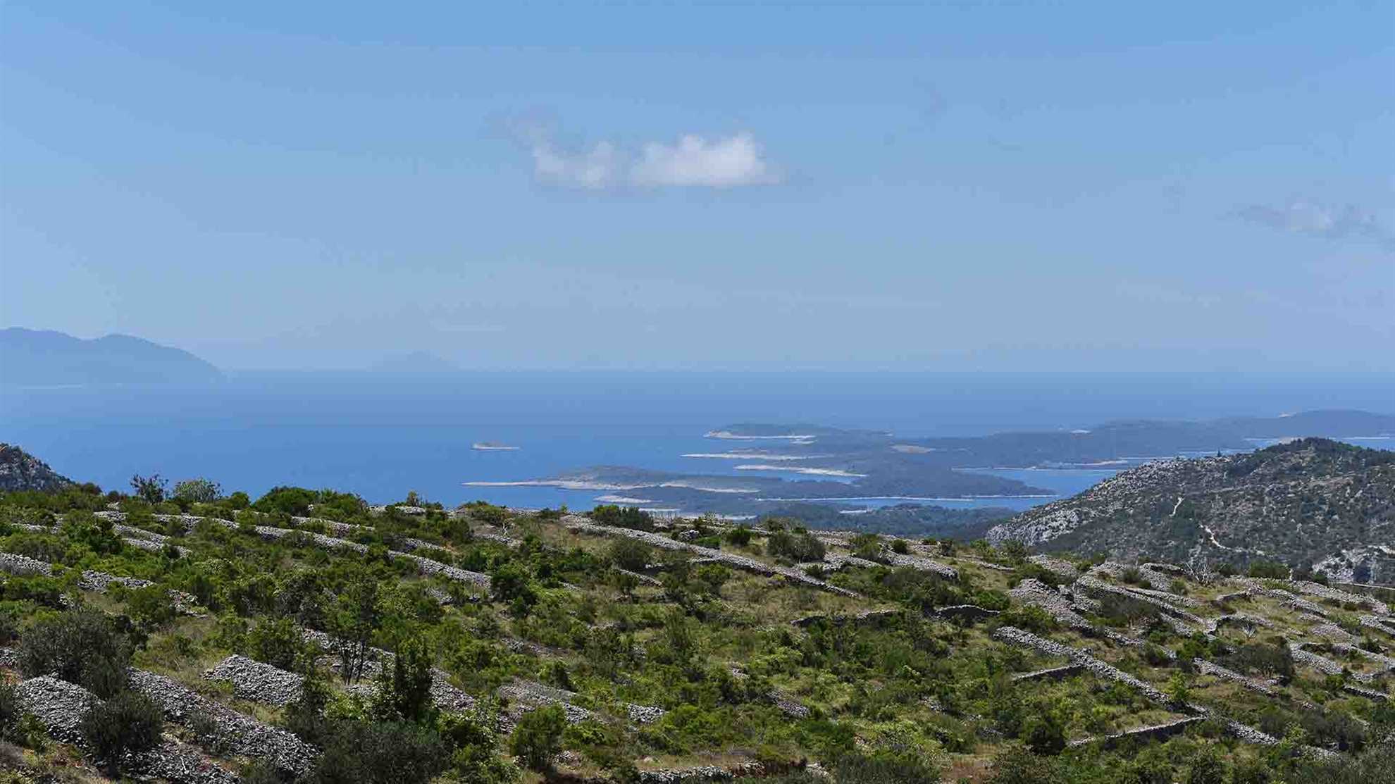 A traditional stone villa on Hvar with  pool