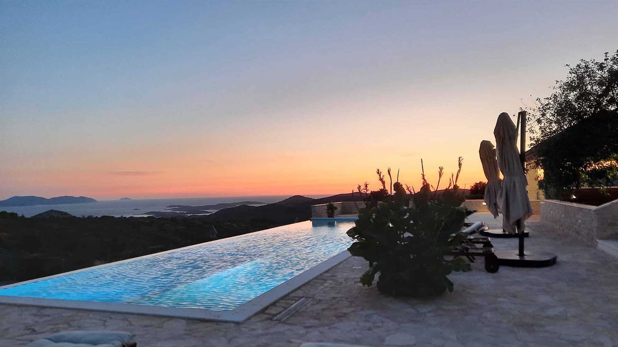 A traditional stone villa on Hvar with  pool