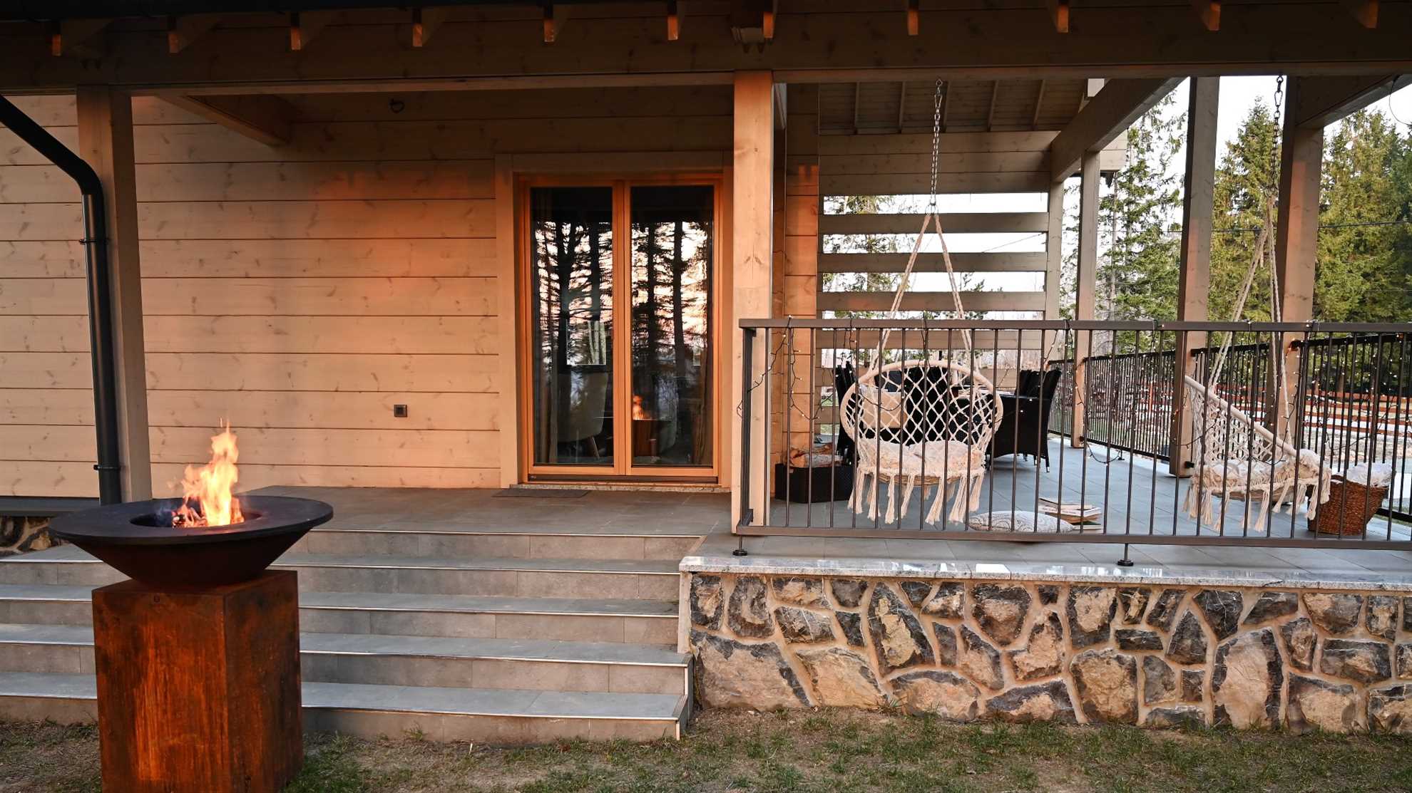 A luxury mountain cabin in Stari Laz featuring a finnish sauna