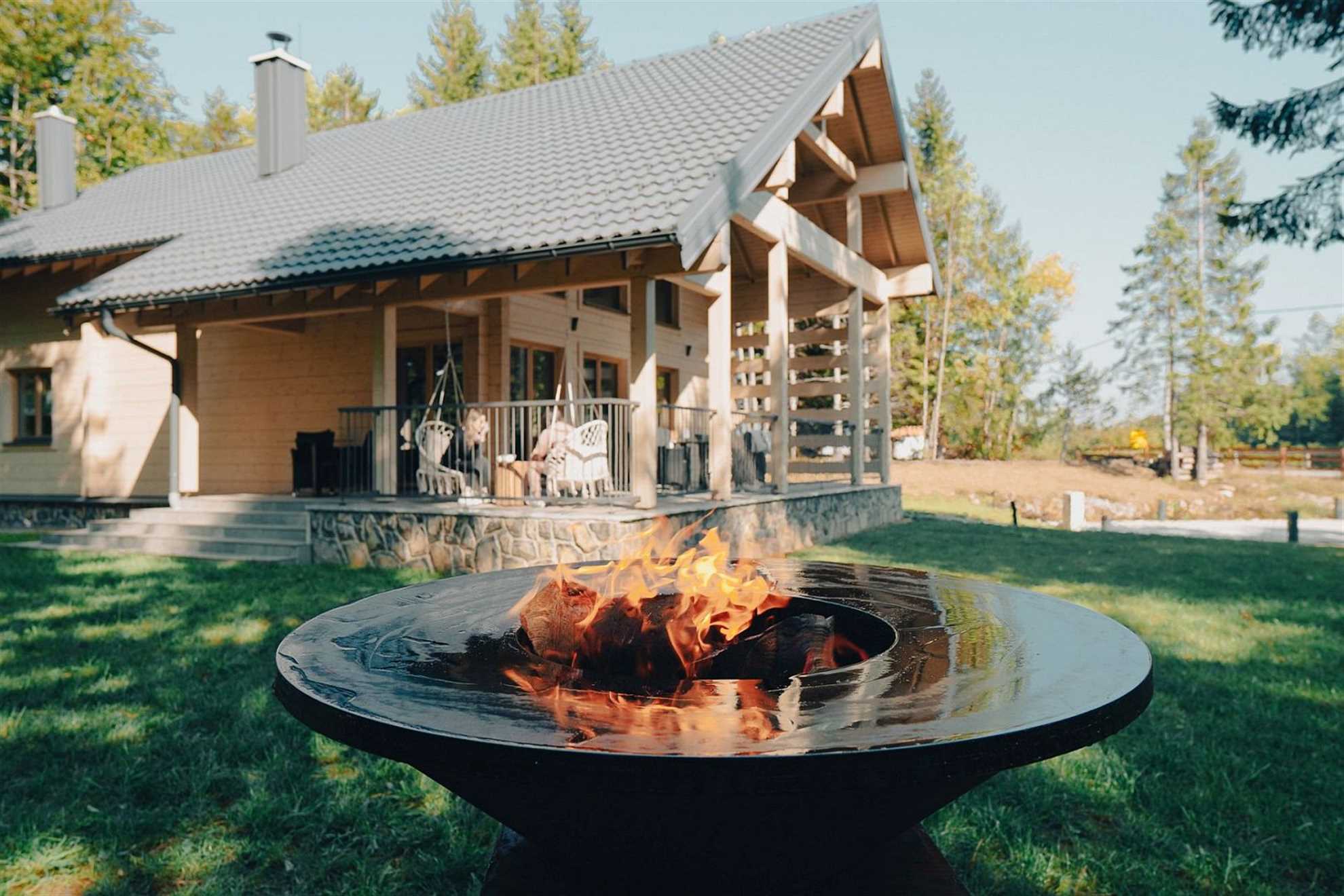 A luxury mountain cabin in Stari Laz featuring a finnish sauna