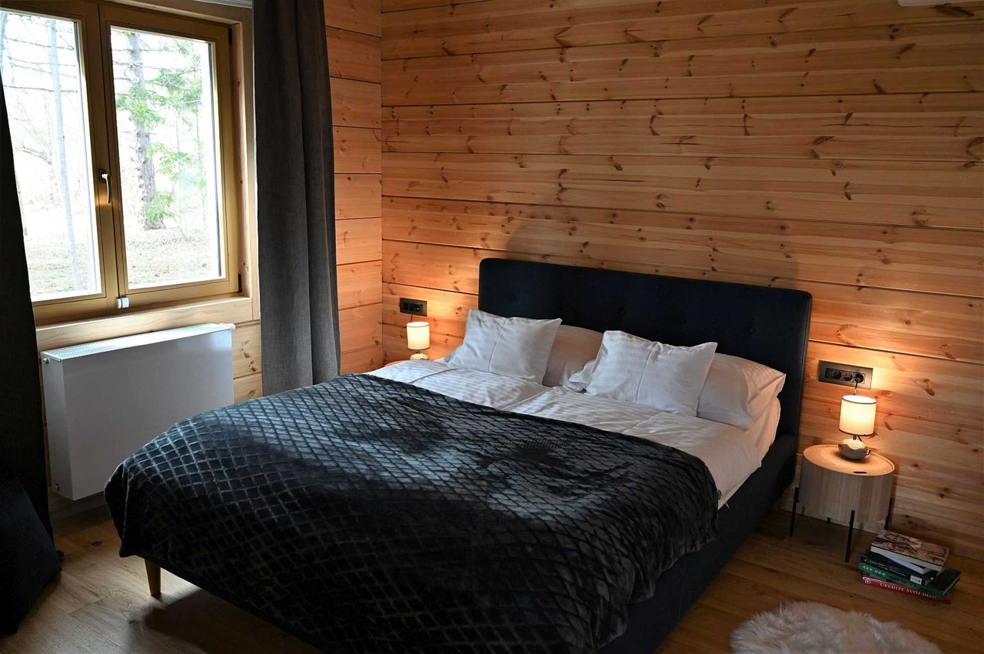 A luxury mountain cabin in Stari Laz featuring a finnish sauna