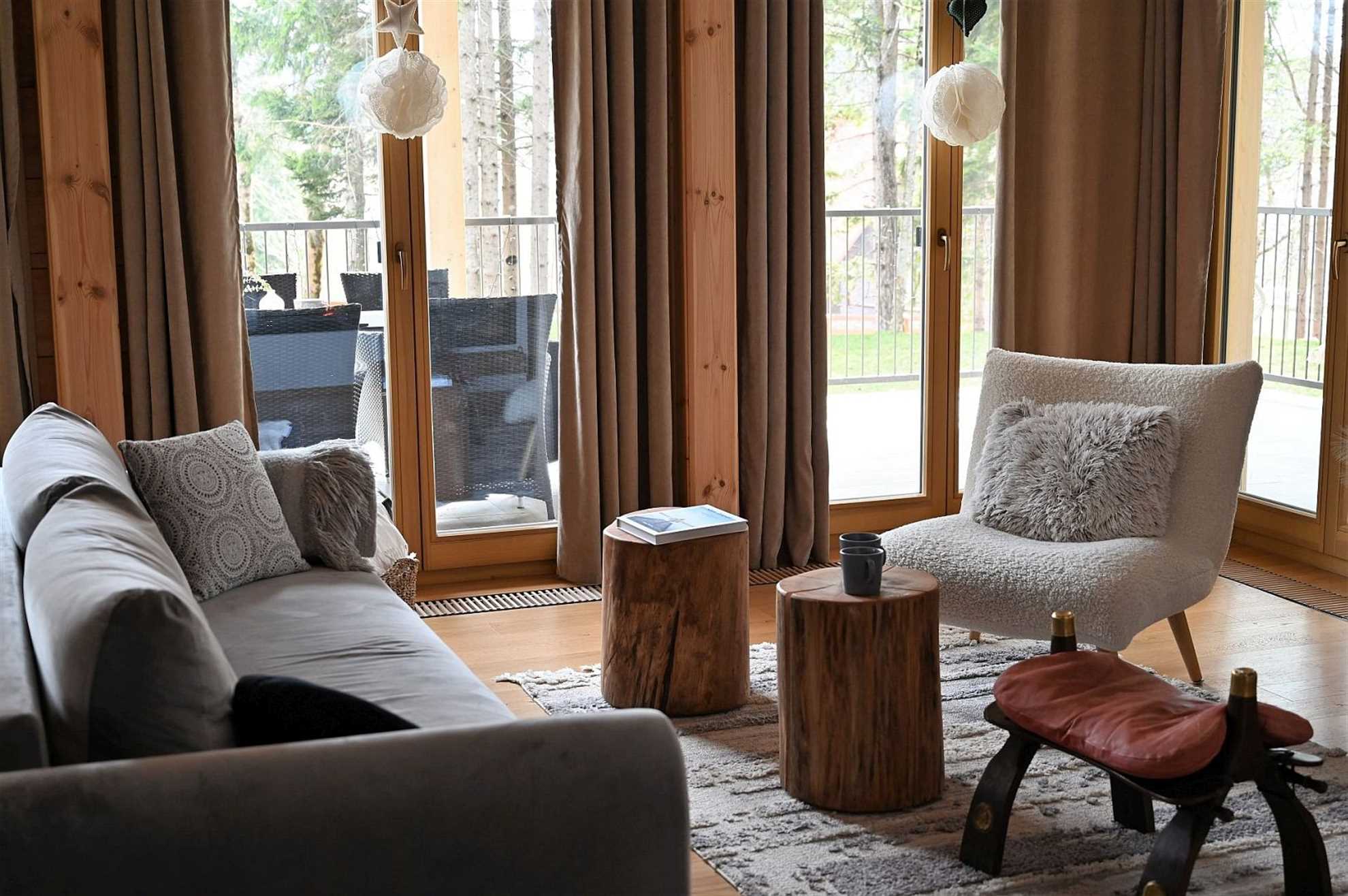 A luxury mountain cabin in Stari Laz featuring a finnish sauna