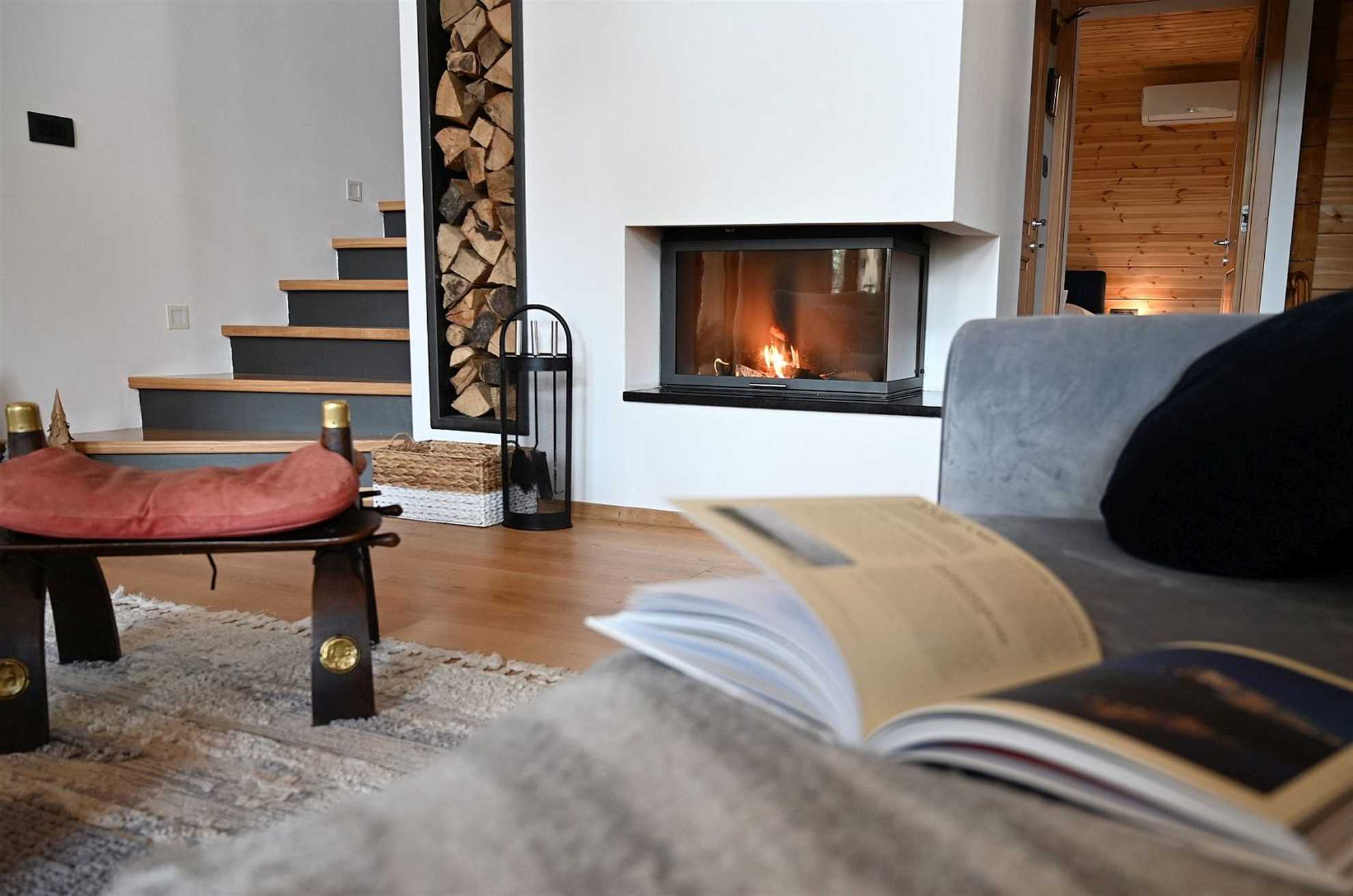 A luxury mountain cabin in Stari Laz featuring a finnish sauna