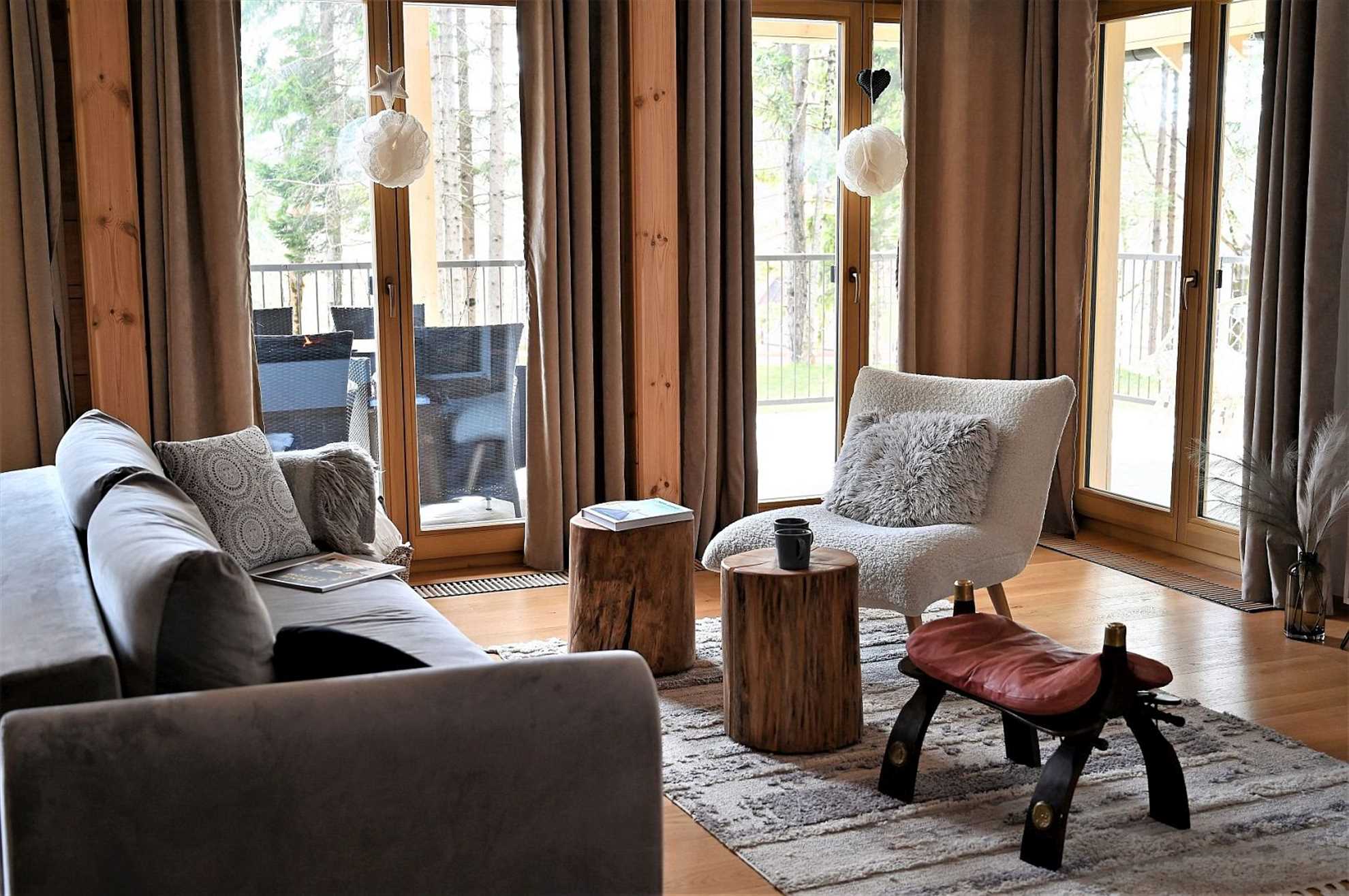 A luxury mountain cabin in Stari Laz featuring a finnish sauna