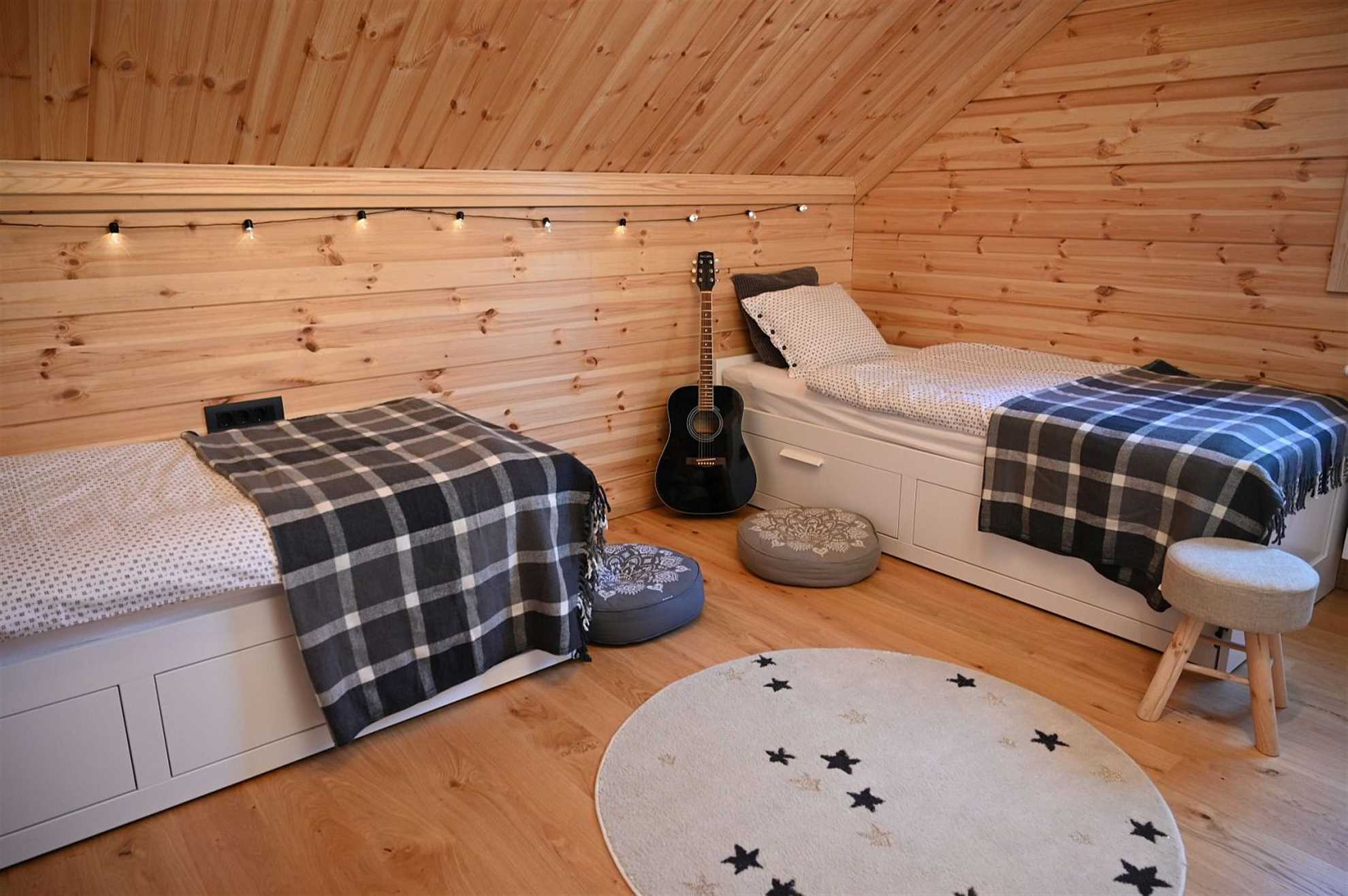 A luxury mountain cabin in Stari Laz featuring a finnish sauna