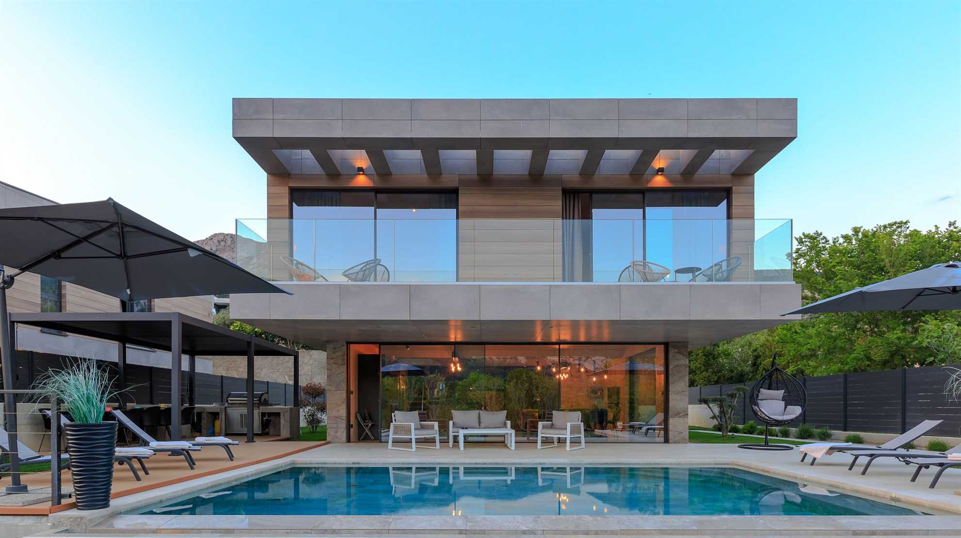 Designer villa with private garden and a pool