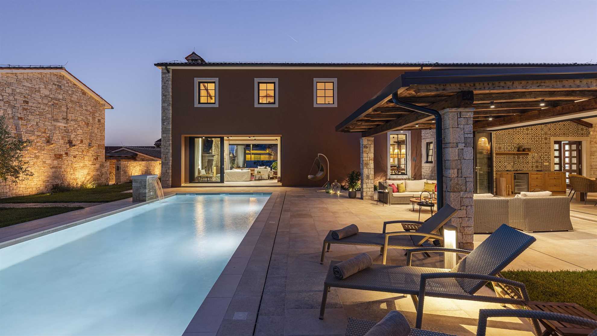 Luxurious poolside villa with sea view situated in Barat