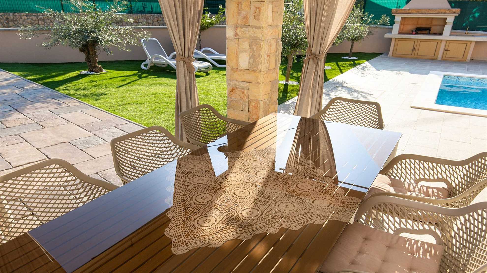 A modern poolside villa on the island Krk