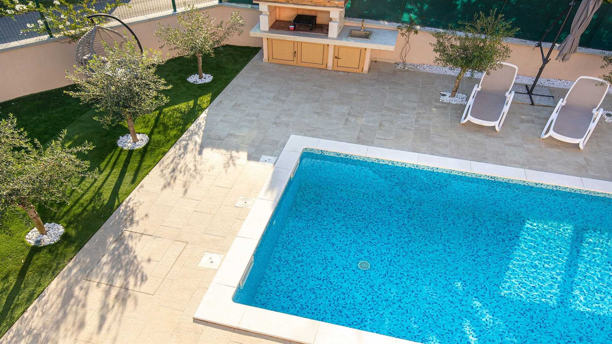 A modern poolside villa on the island Krk