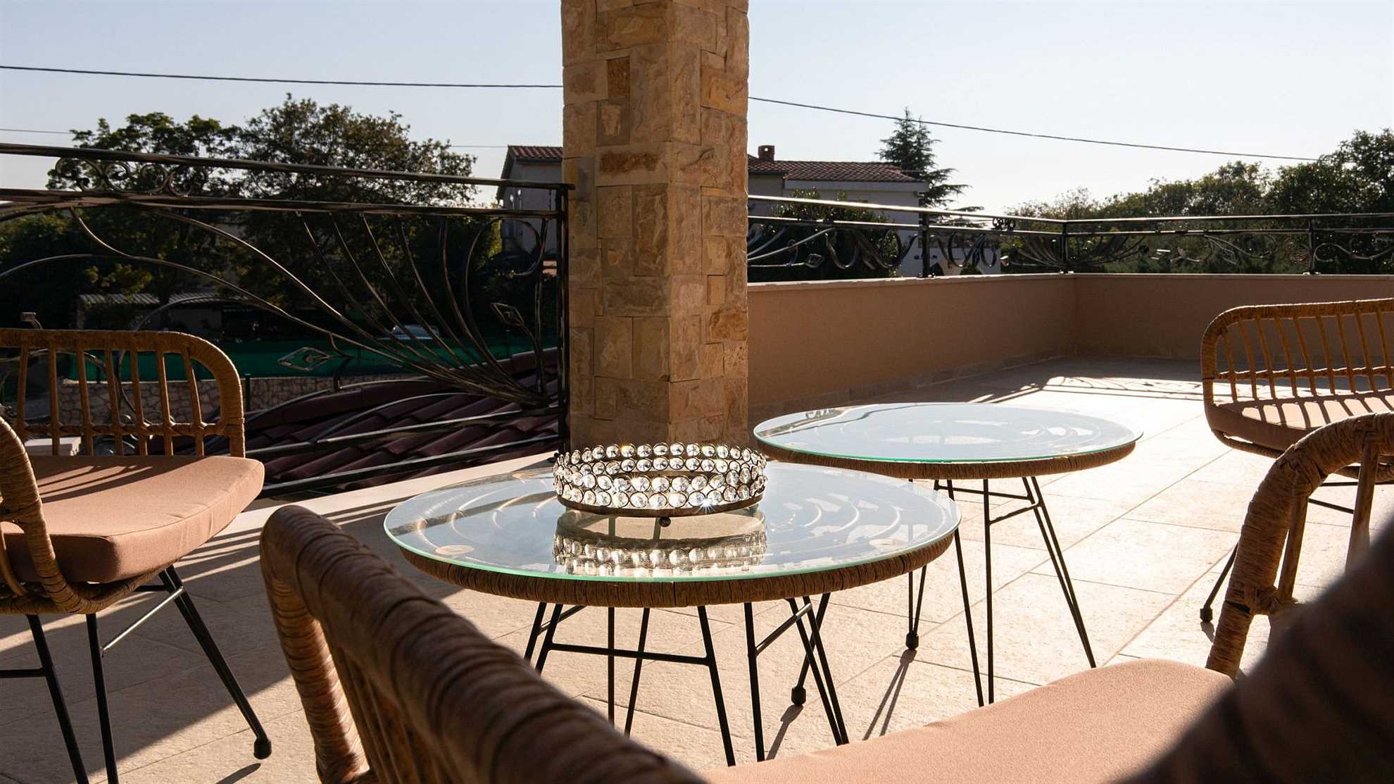 A modern poolside villa on the island Krk