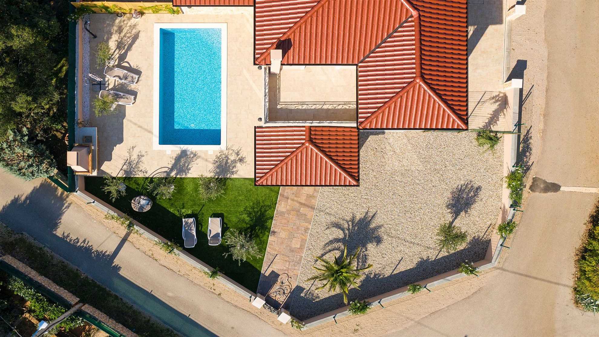 A modern poolside villa on the island Krk