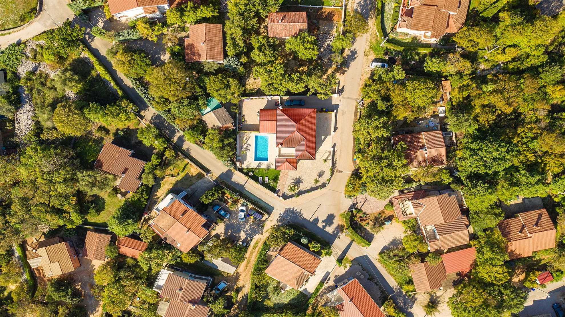 A modern poolside villa on the island Krk