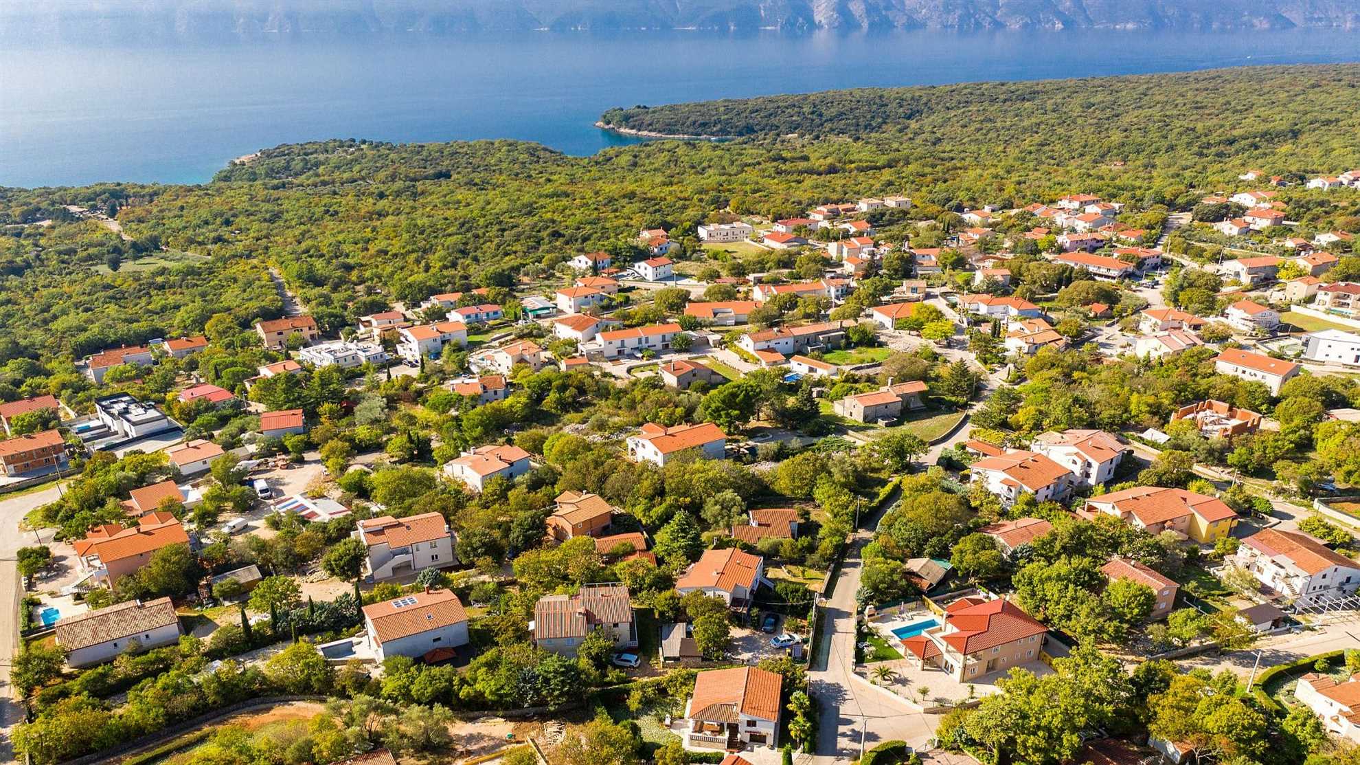 A modern poolside villa on the island Krk