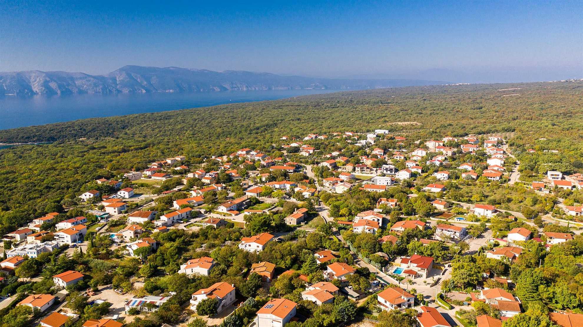 A modern poolside villa on the island Krk