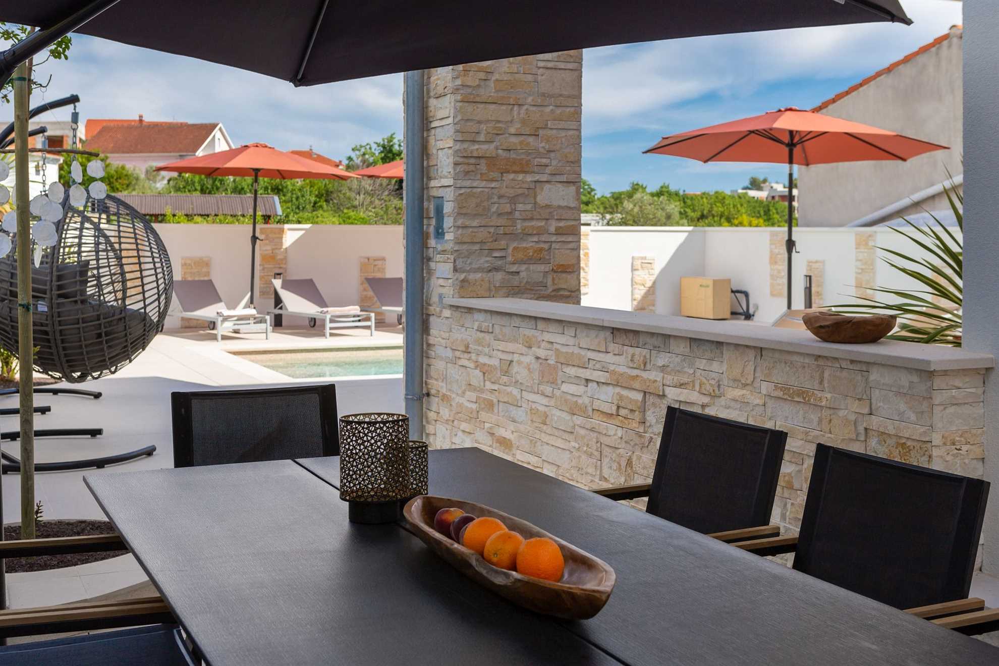 Luxurious beachfront villa with swimming pool