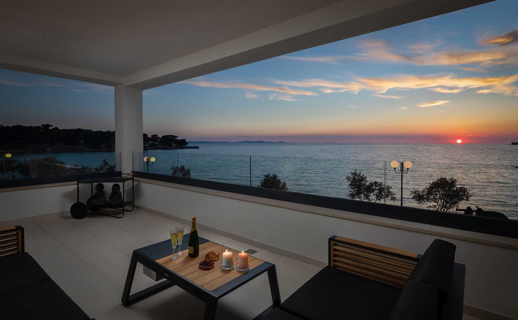 Luxurious beachfront villa with swimming pool