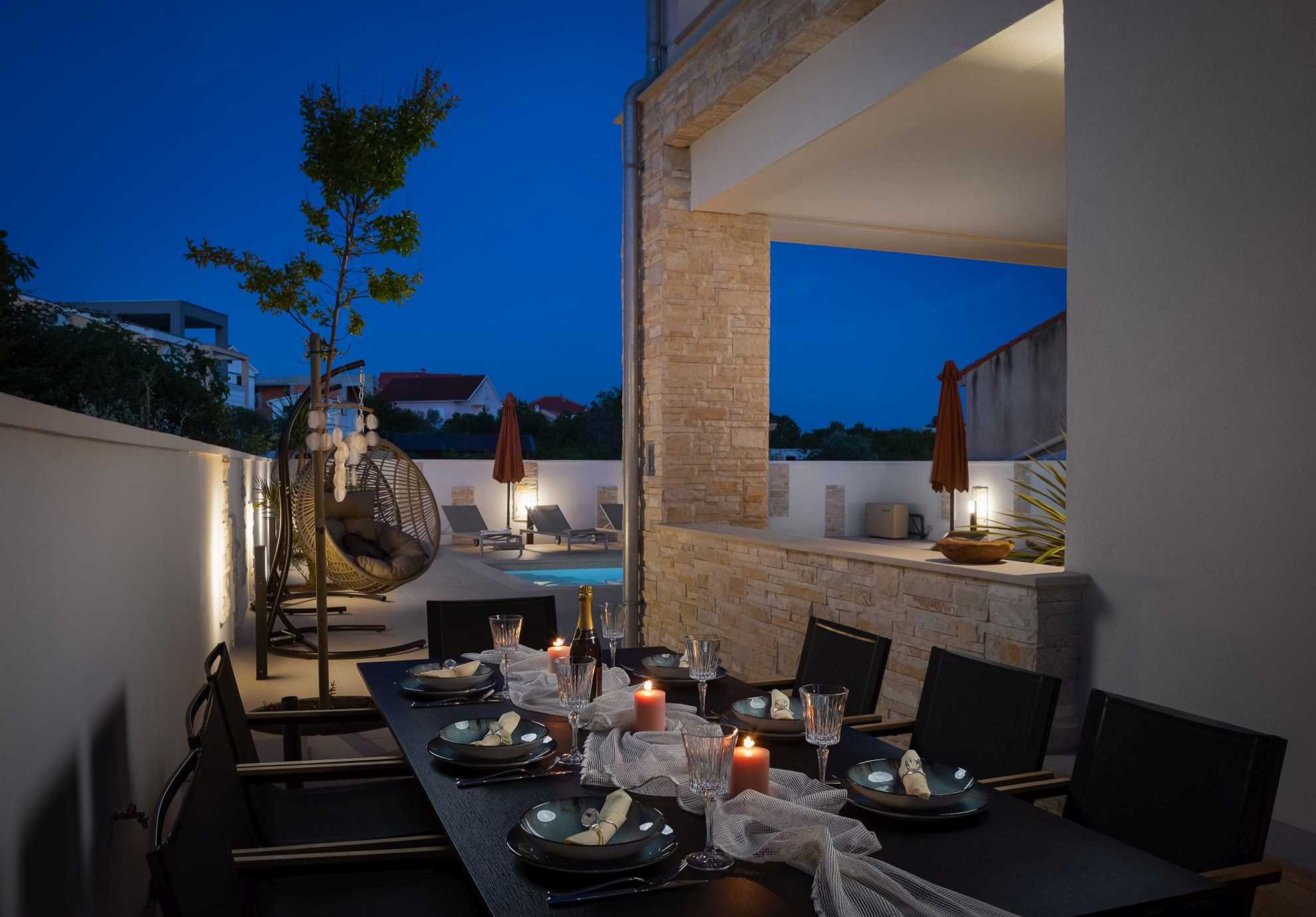 Luxurious beachfront villa with swimming pool