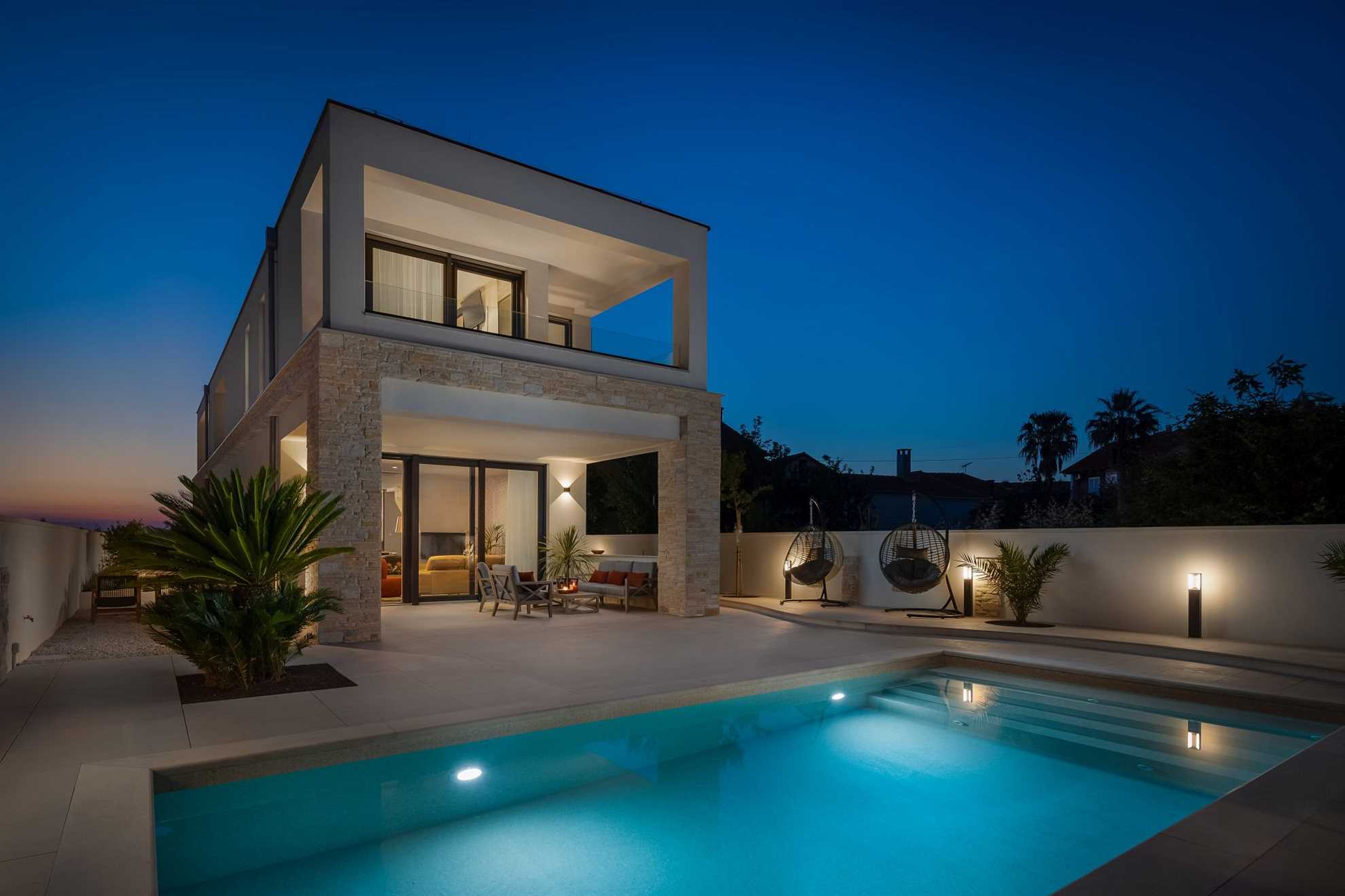 Luxurious beachfront villa with swimming pool