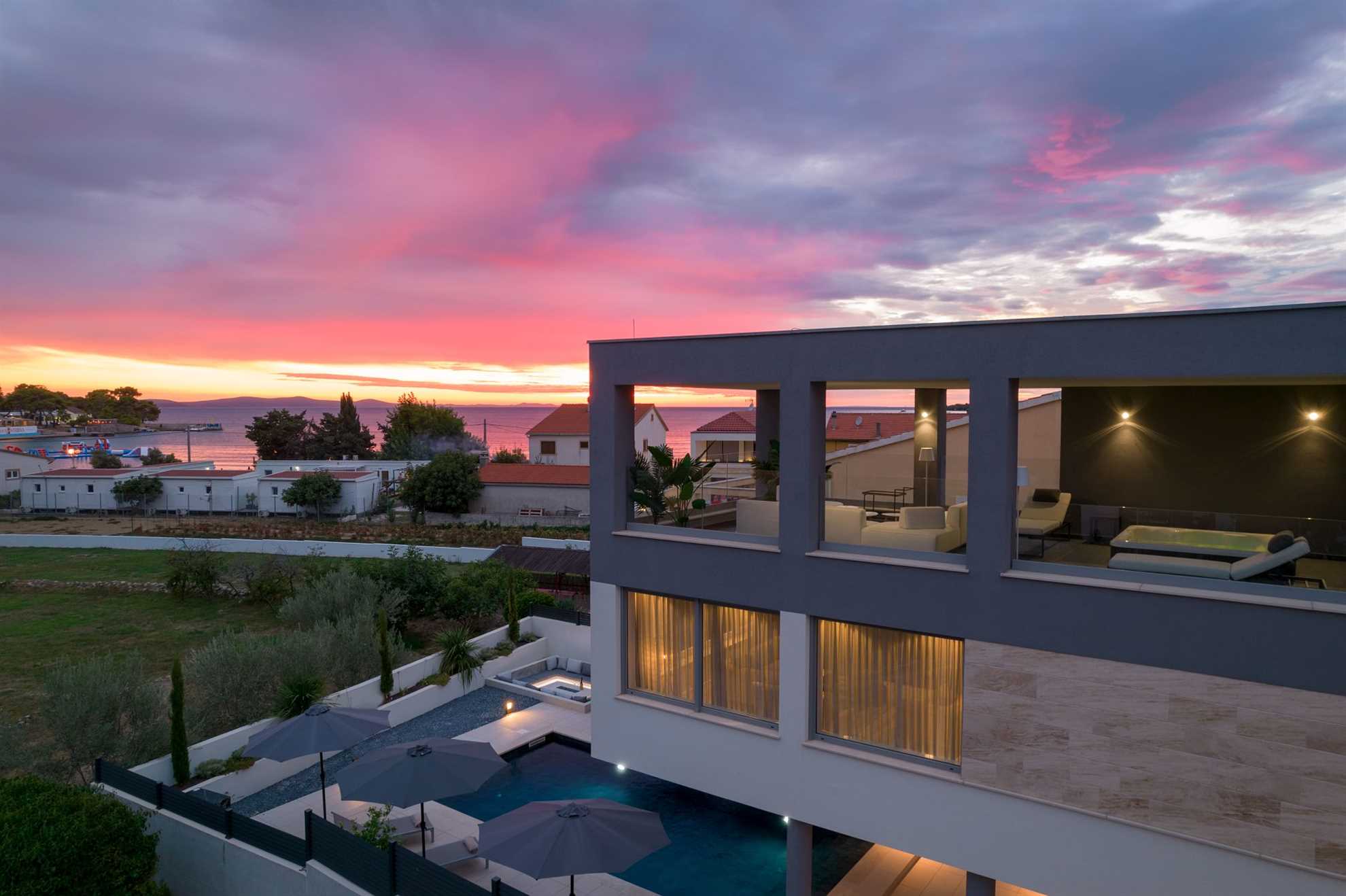 Luxurious and modern poolside villa