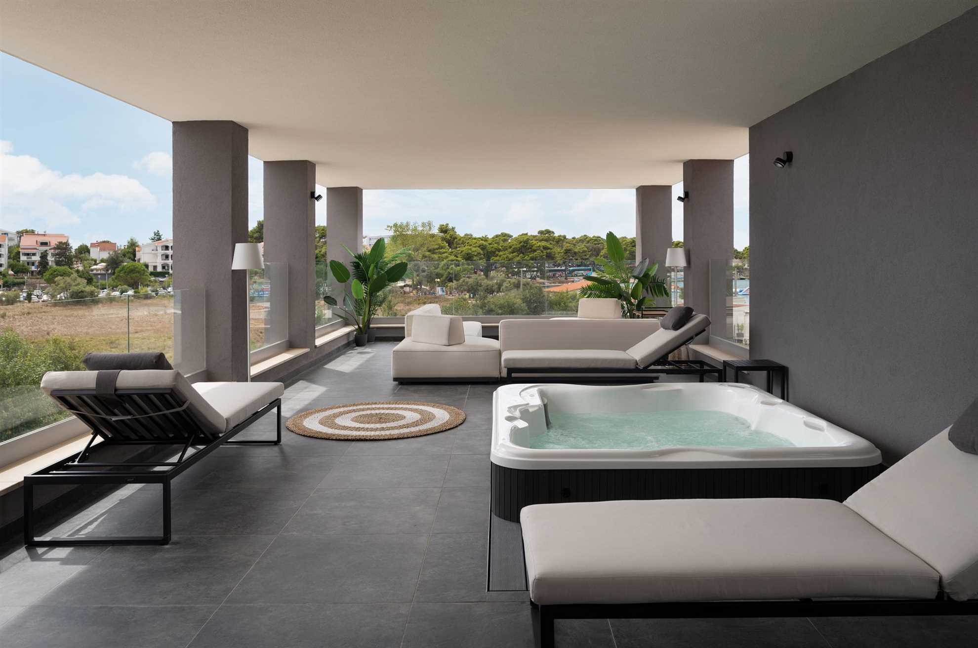 Luxurious and modern poolside villa
