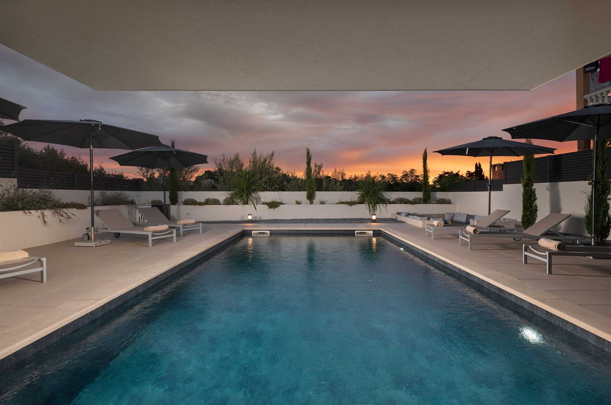 Luxurious and modern poolside villa