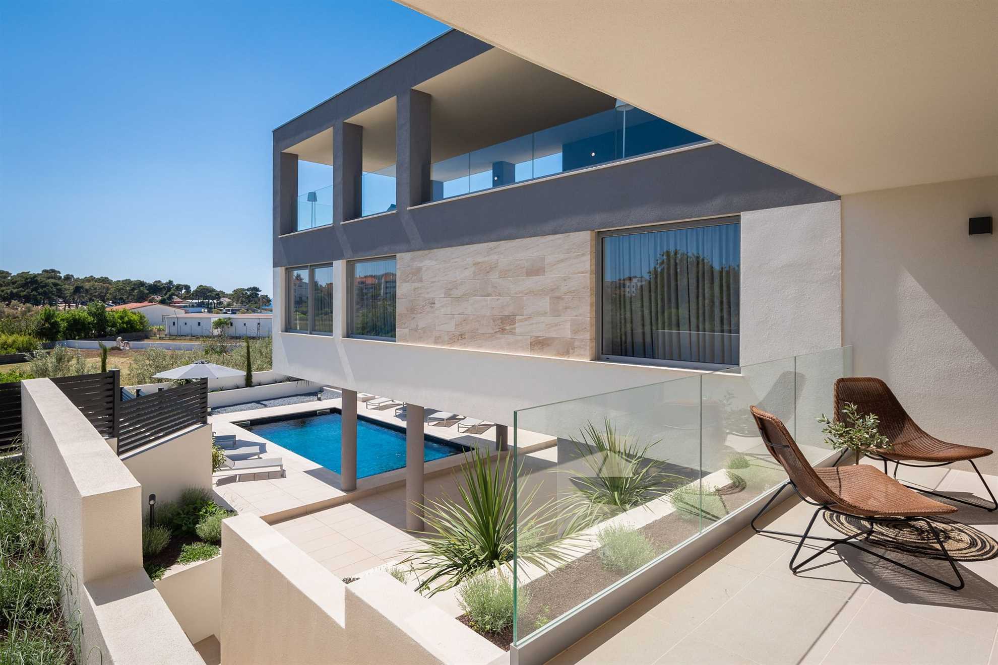 Luxurious and modern poolside villa